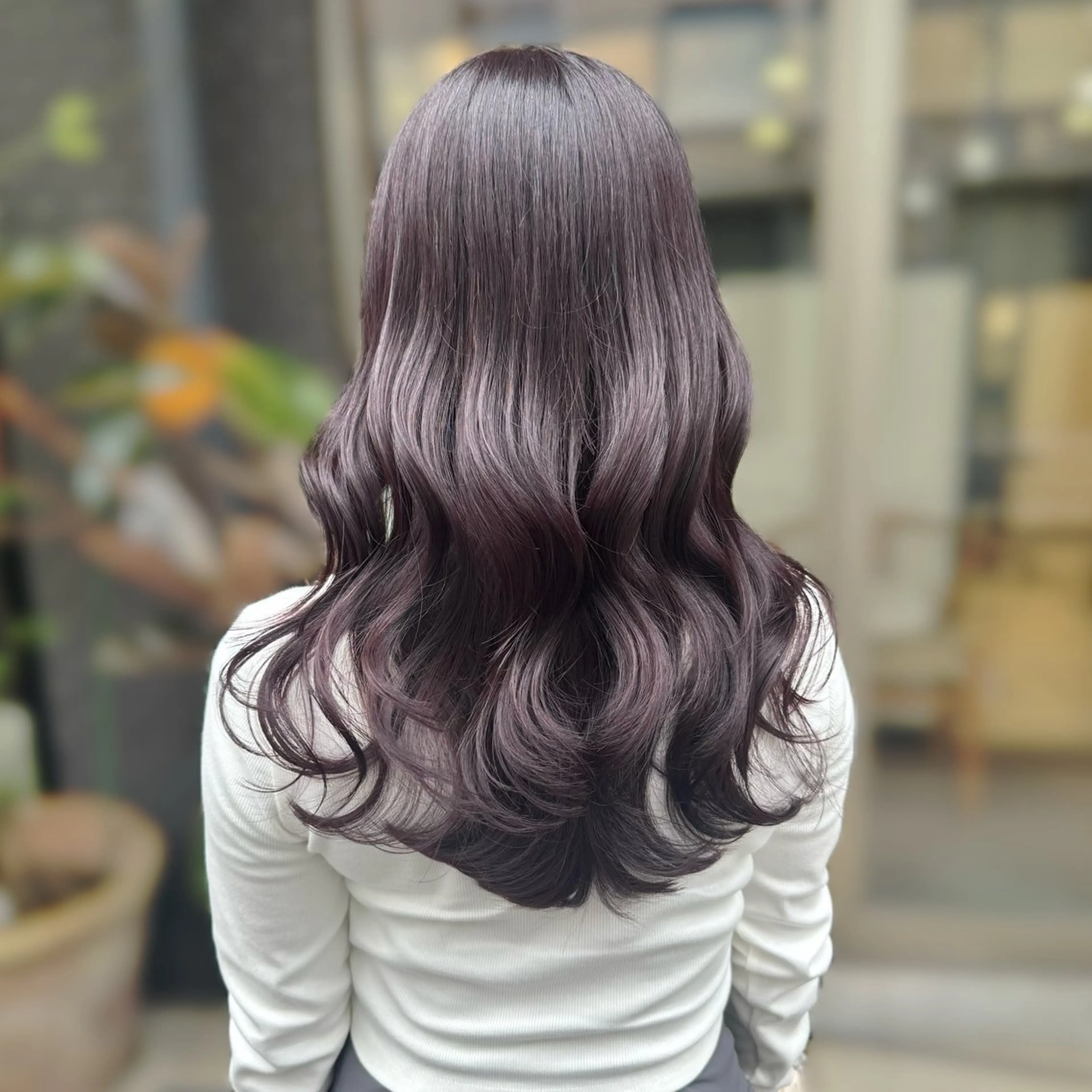 ロング カラー ブリーチ ラベンダーカラー ブリーチなしカラー カット ヘアカラー トリートメント ブリーチなしカラー kana🐱のヘアスタイル