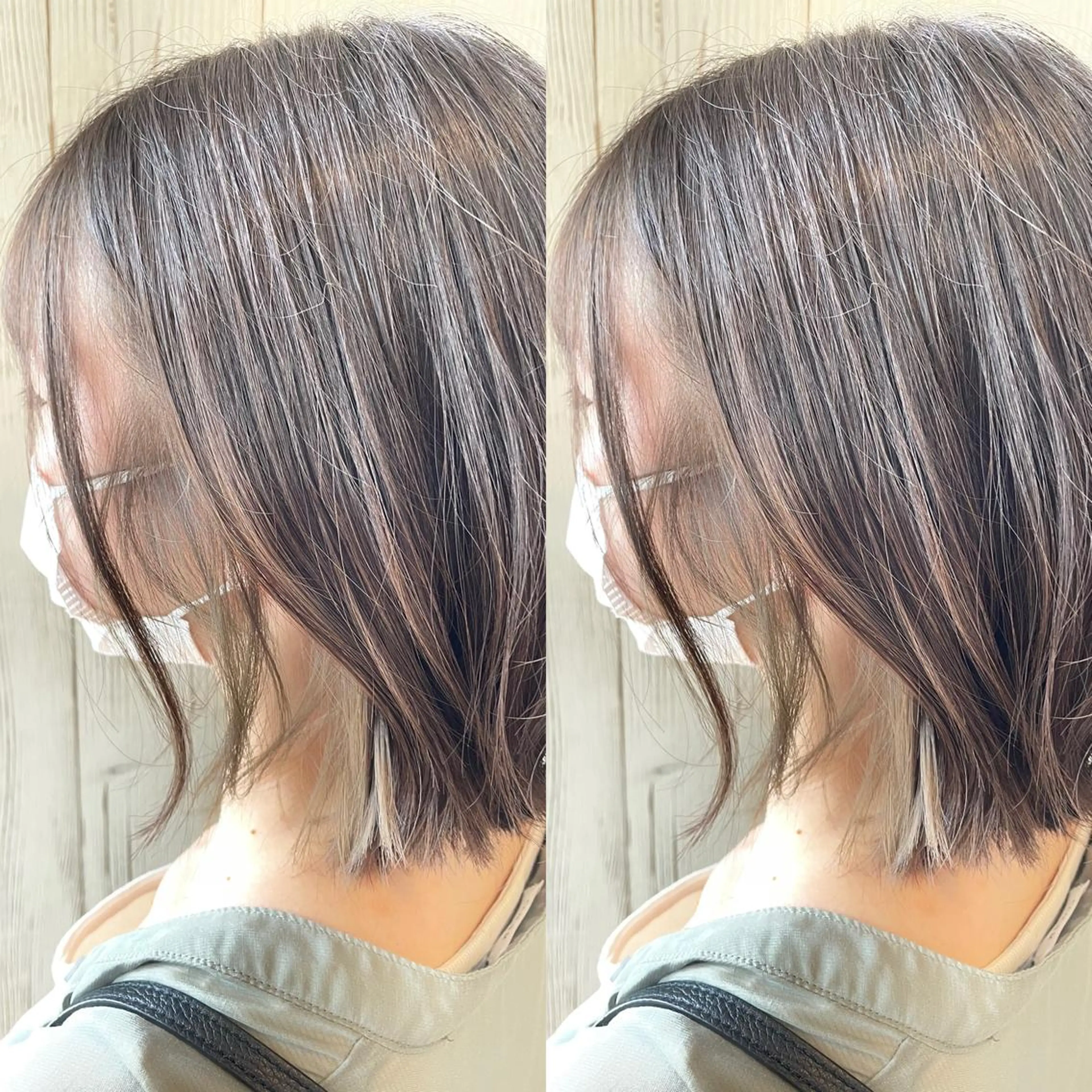 ミディアム カラー イヤリングカラー ヘアカラー ヘアサロンオスカー 岸和田蛸地蔵店のヘアスタイル