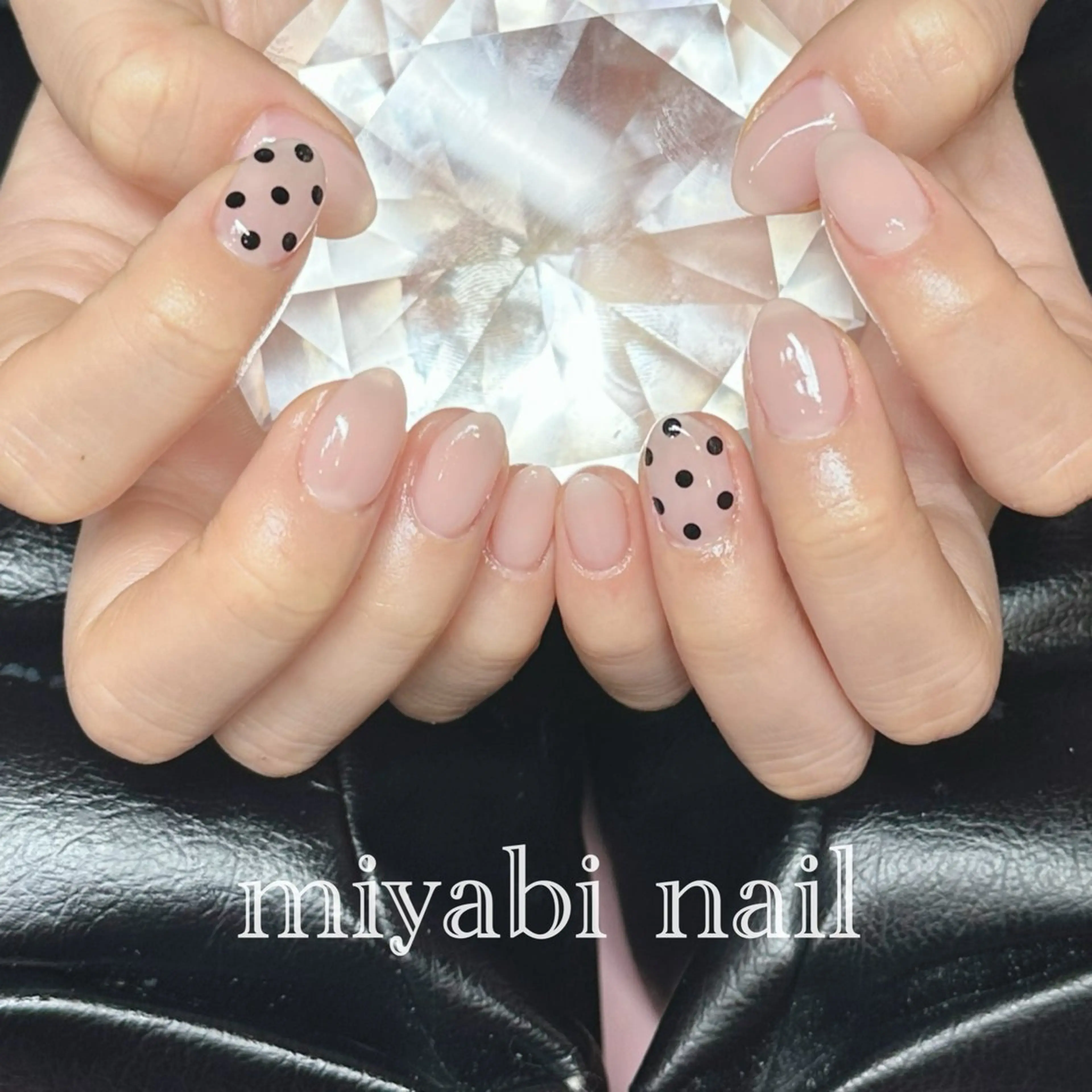 ネイル アートネイル ドット ジェルネイル 持ち込み ピンク ハンドネイル miyabi nail 桂川駅近くのネイルデザイン