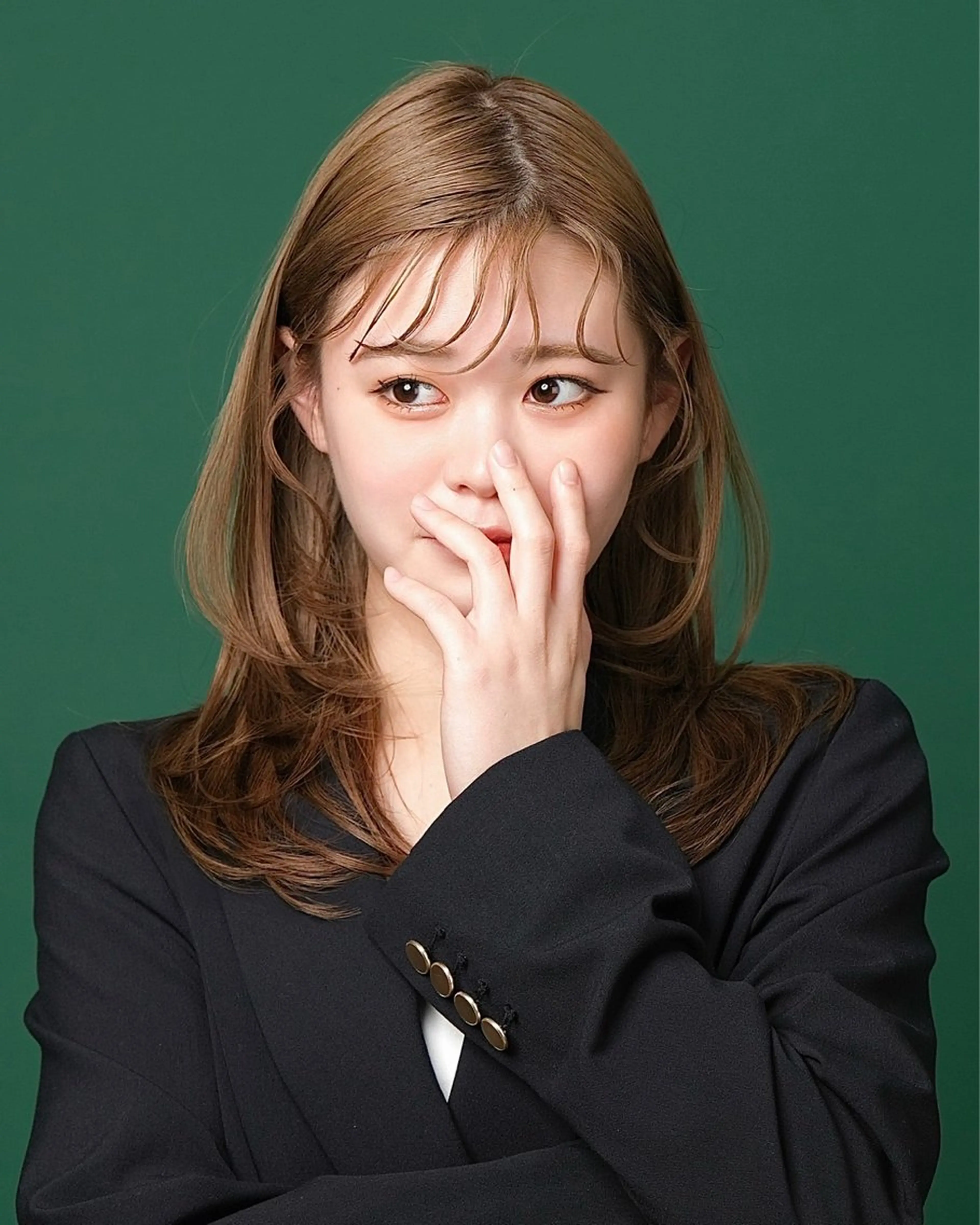 セミロング カラー ブリーチ ハイトーンカラー 韓国風ヘア レイヤーカット エクステ/メンズ/レ イヤー/Myuukaのヘアスタイル