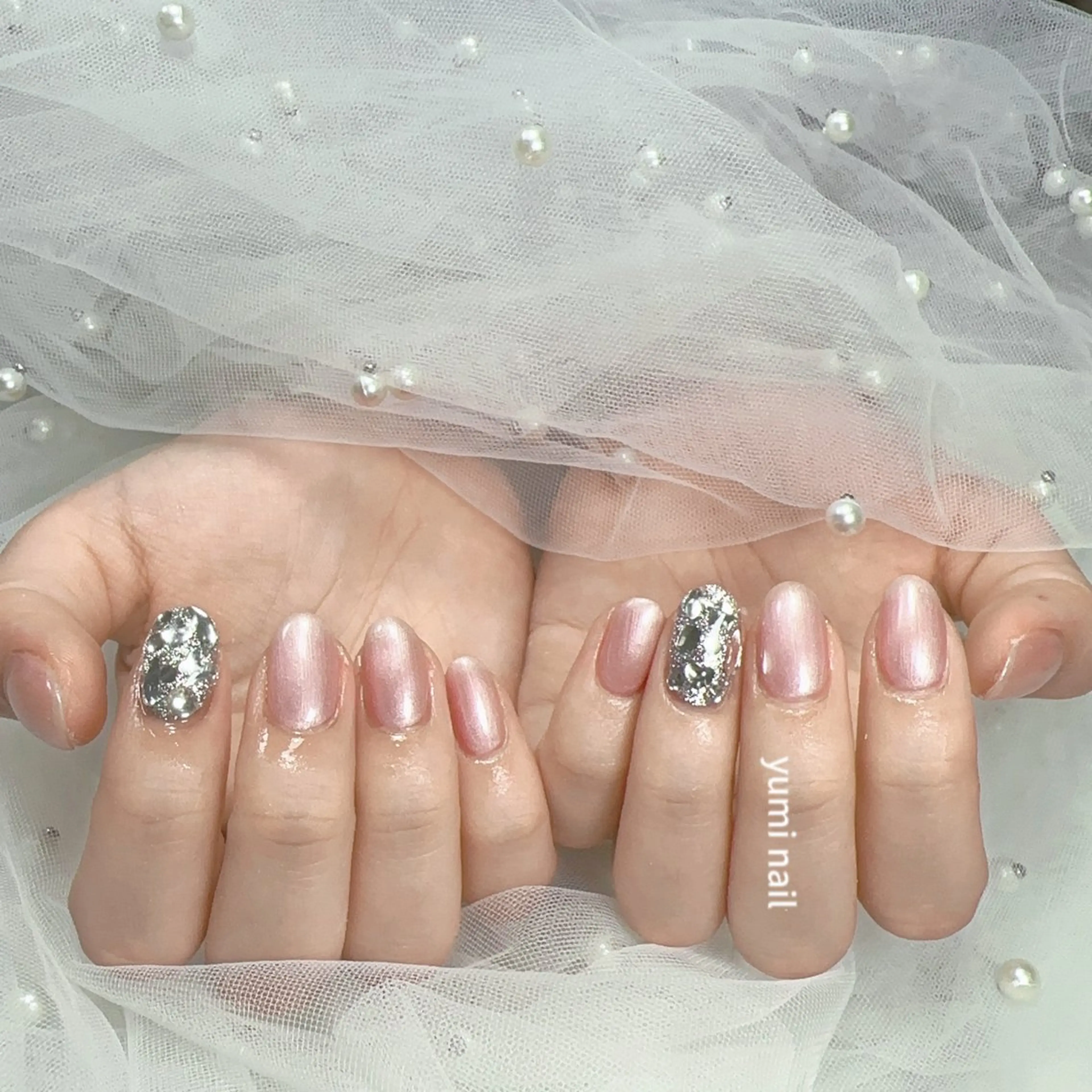 ネイル ハンドネイル 𝐲𝐮𝐦𝐢🎀 長さ出しデザイン専門のネイルデザイン