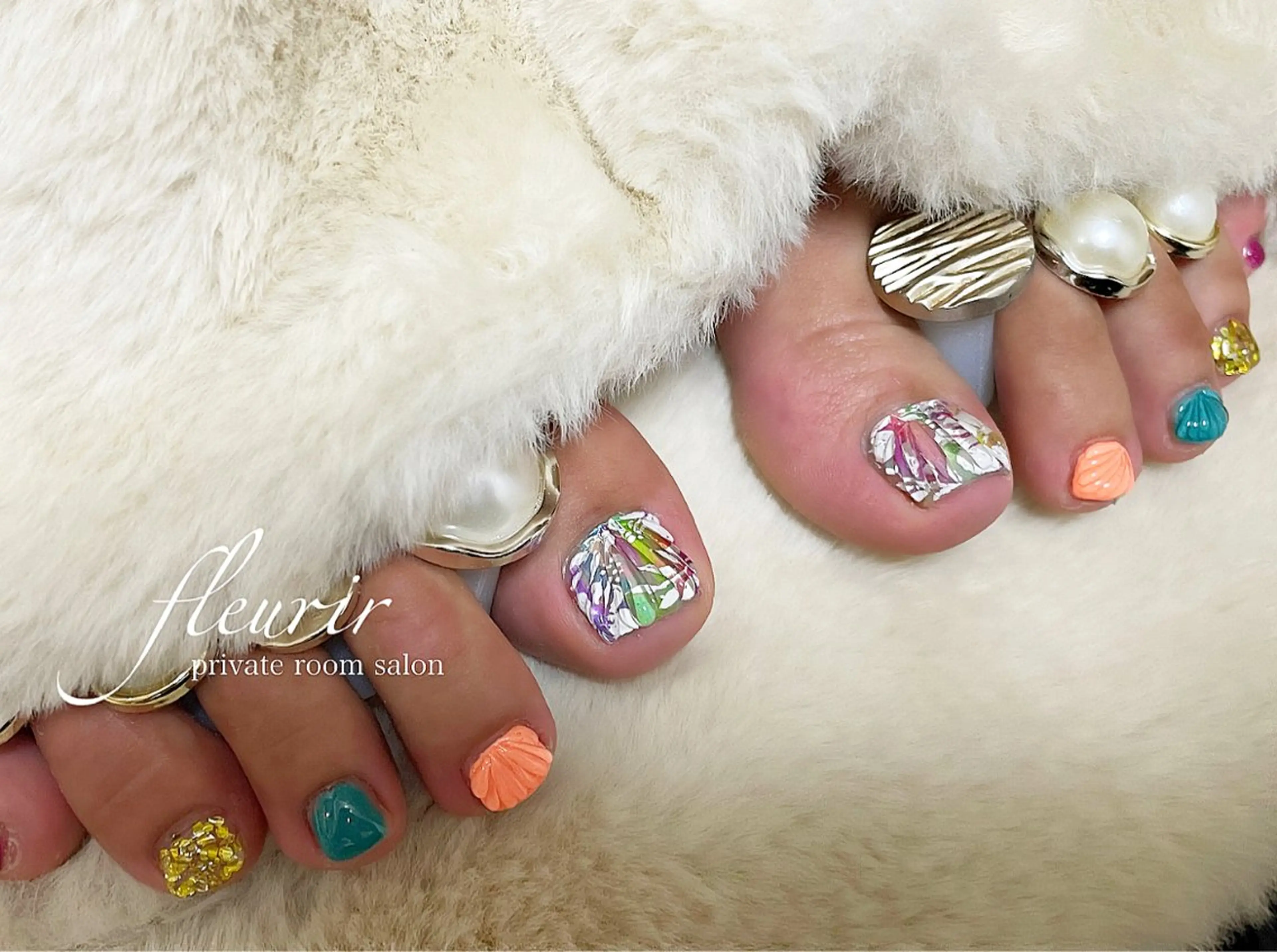 ネイル アートネイル フットネイル フルリール 【プライベートサロンのネイルデザイン