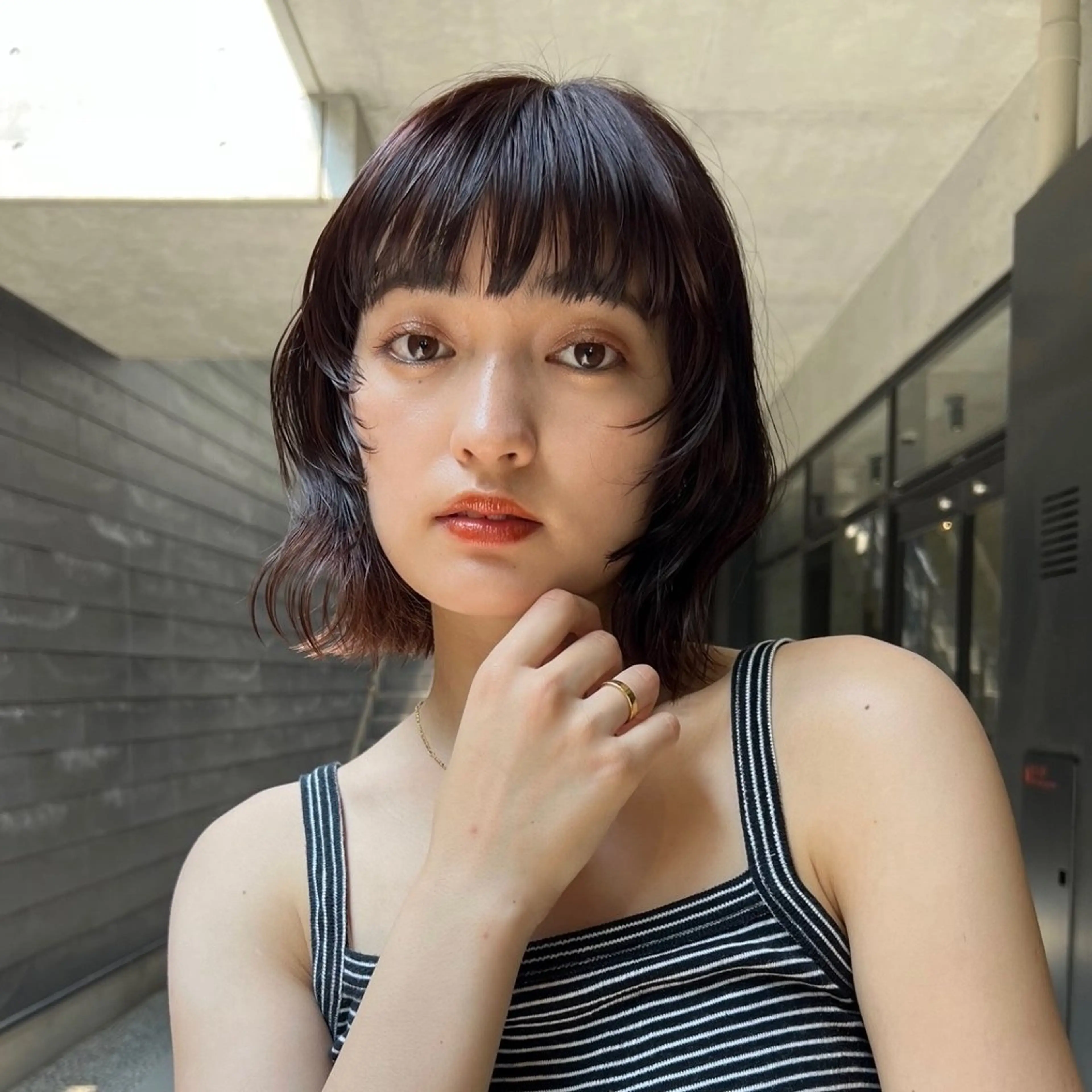 ショート パーマ レイヤー/ベージュ /メンズsaraのヘアスタイル