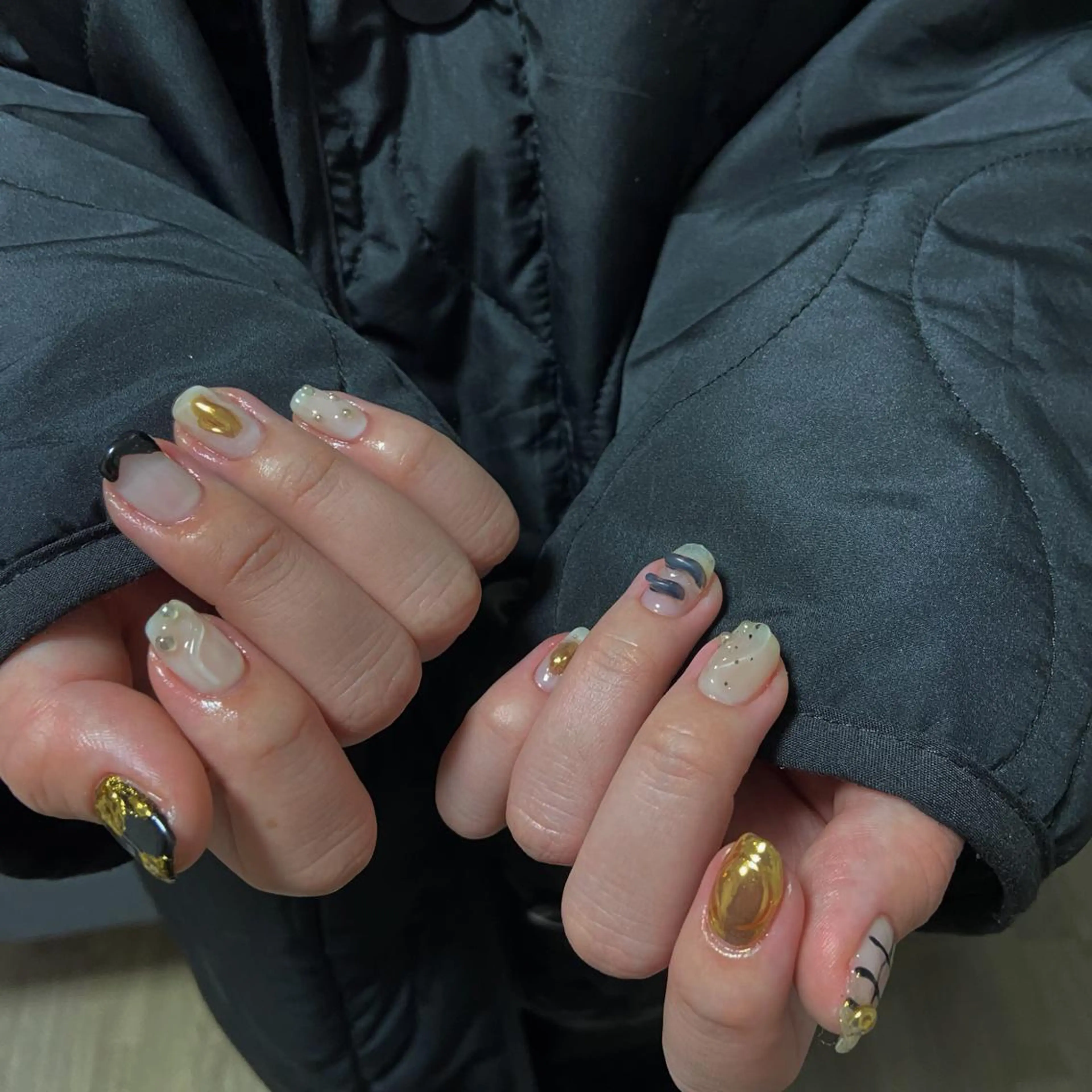 ネイル ニュアンスネイル ぷっくりネイル nail salon M'U【エムユー】のネイルデザイン