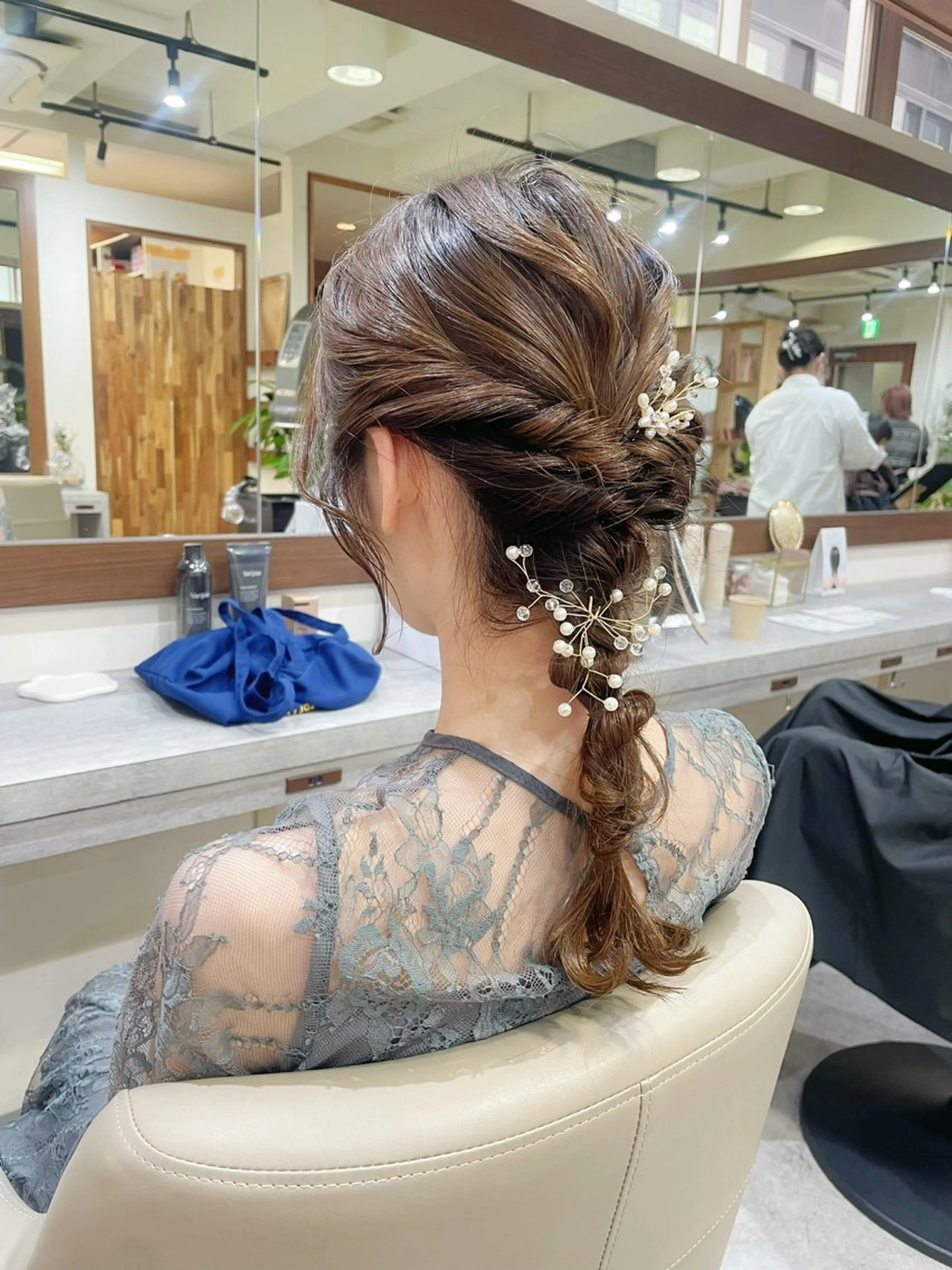 セミロング セミロングパーマ ヨシンモリ 韓国風ヘア ヘアセット 韓国風パーマ/ヘア セット/店長みづきのヘアスタイル