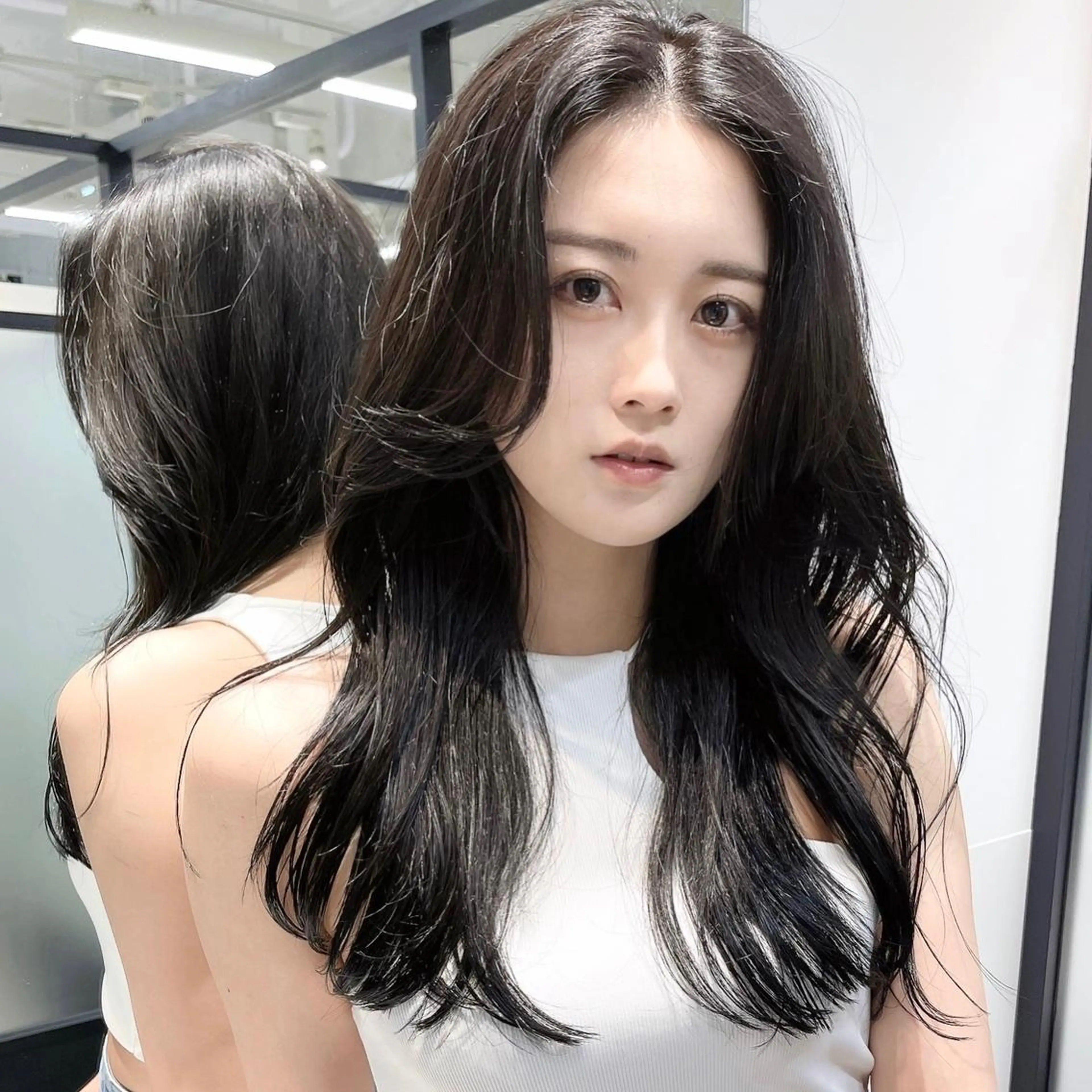 ロング 韓国レイヤーカット 髪質改善▫️水野有真のヘアスタイル