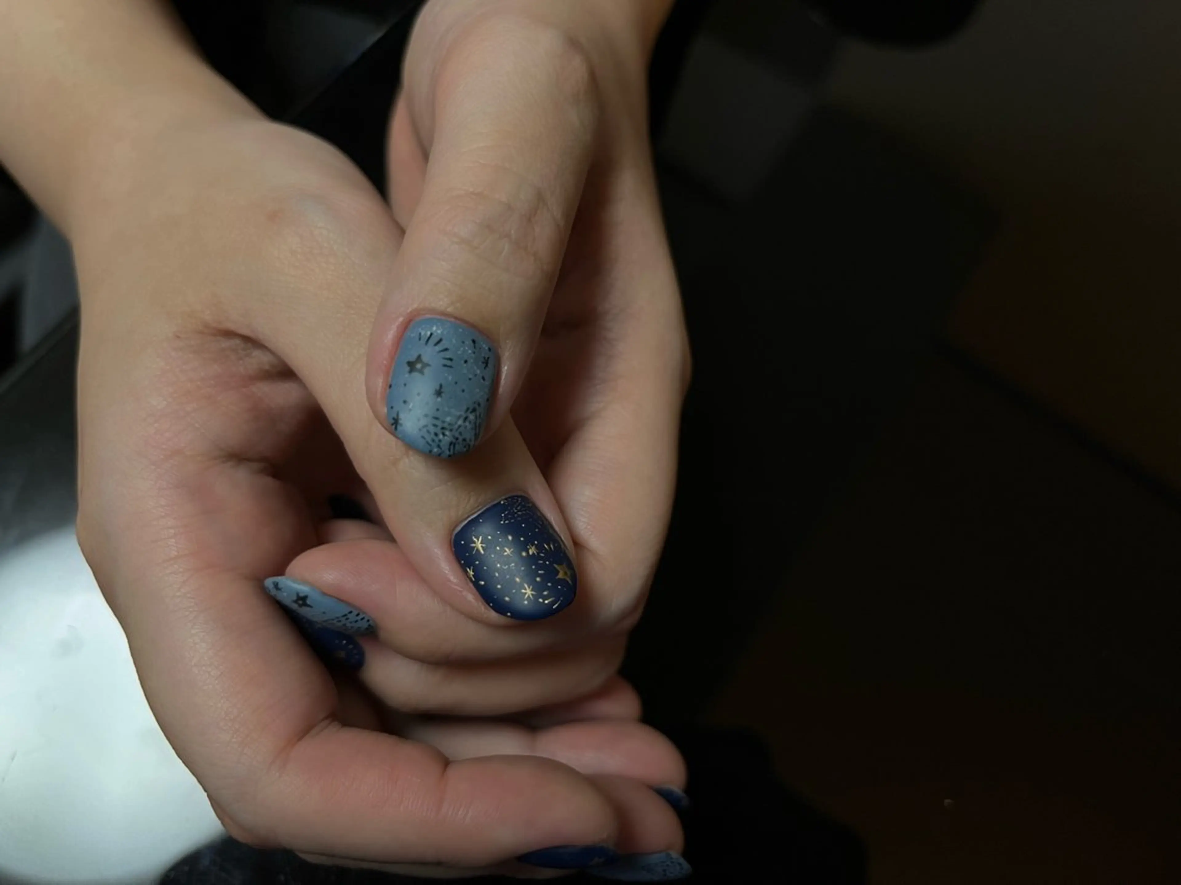 ネイル アートネイル ブルー ジェルネイル マットネイル ネイビー himitsukichi所属・himitsu kichiのネイルデザイン