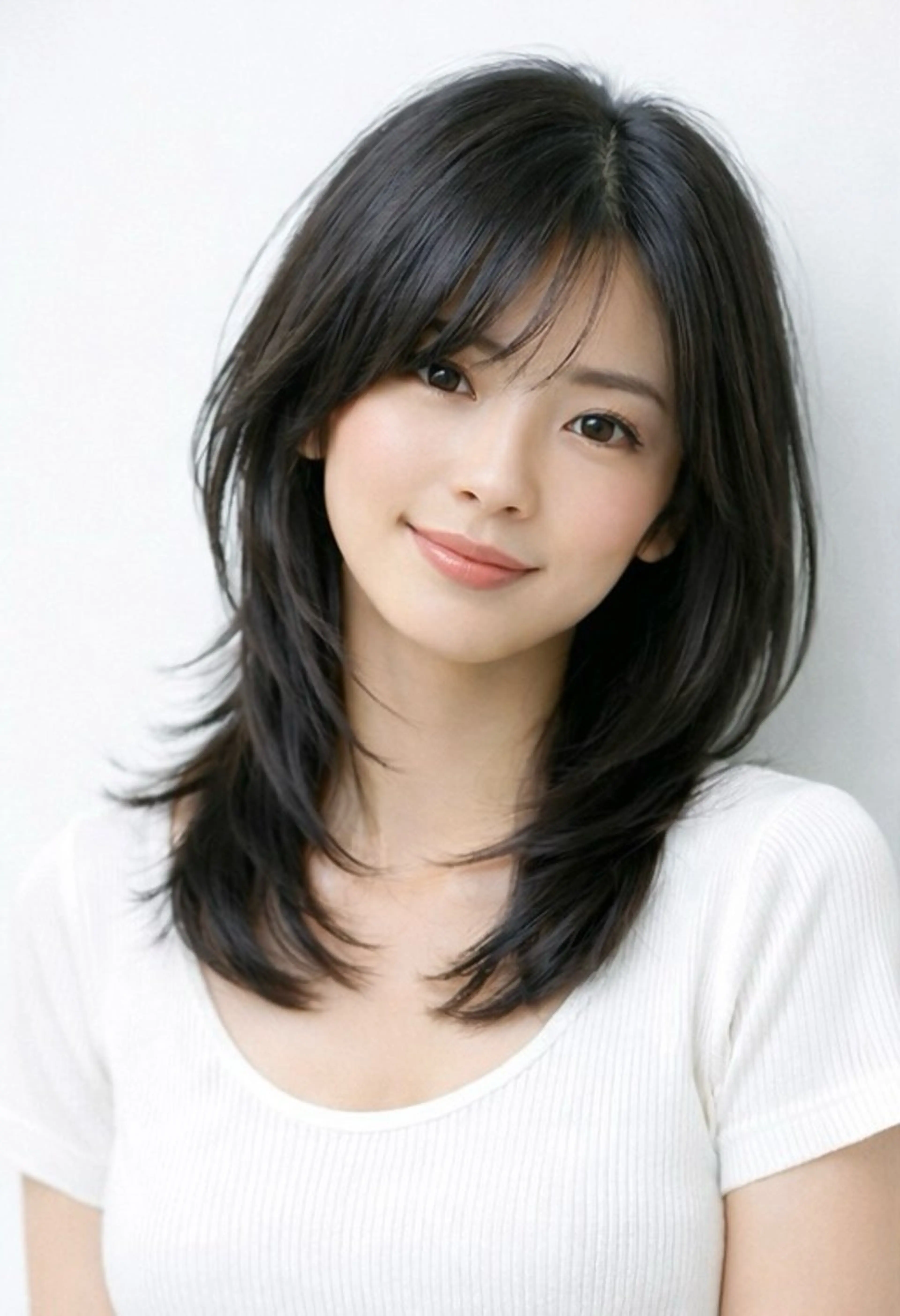 ミディアム カラー ミディアムレイヤー ハッシュカット レイヤーカット カット ヘアカラー 池袋レイヤーカット/ 顔まわりtaigaのヘアスタイル