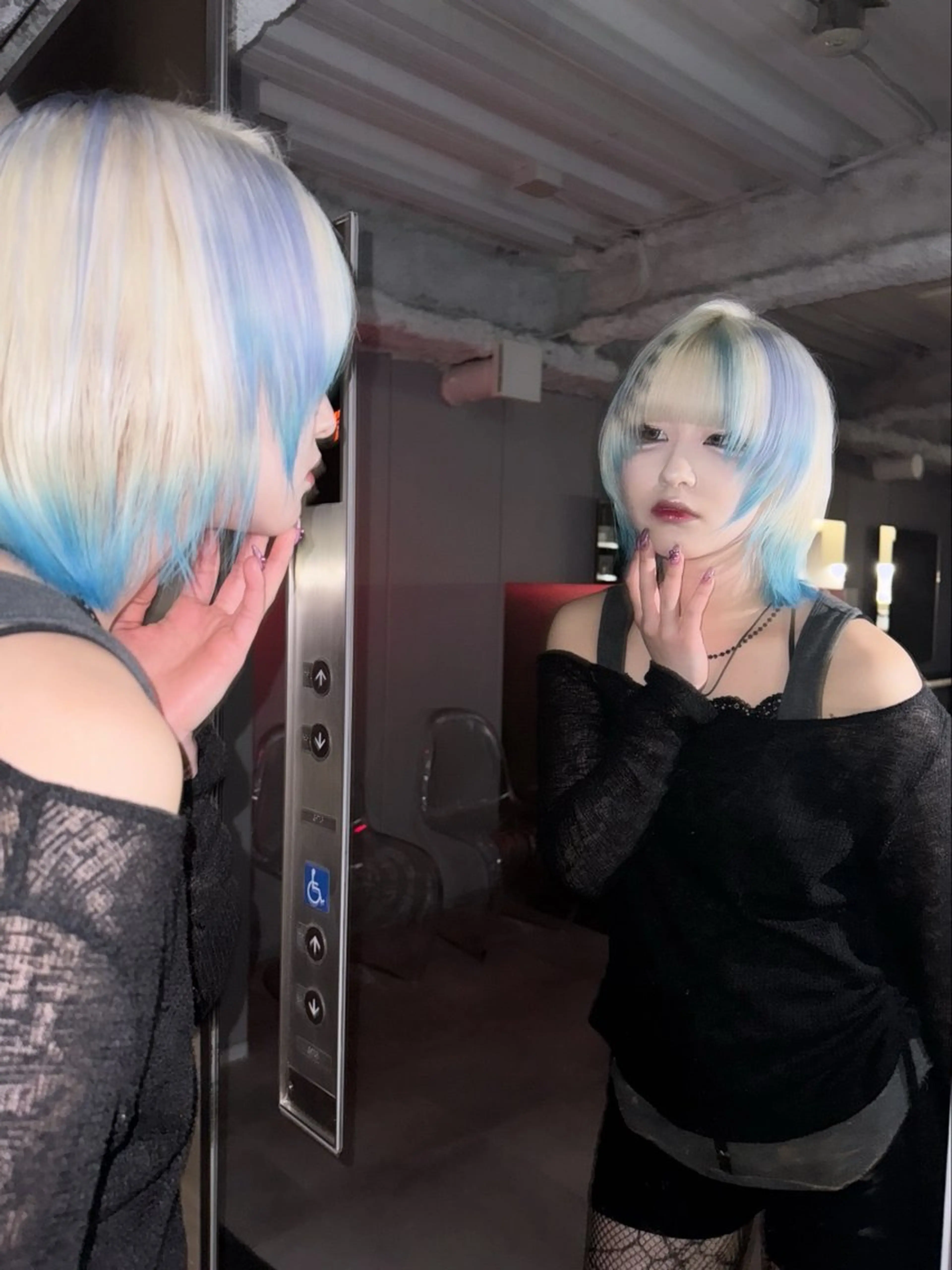 ミディアム カラー デザインカラー ヘアカラー ハイトーン/名古屋 Hinakiのヘアスタイル