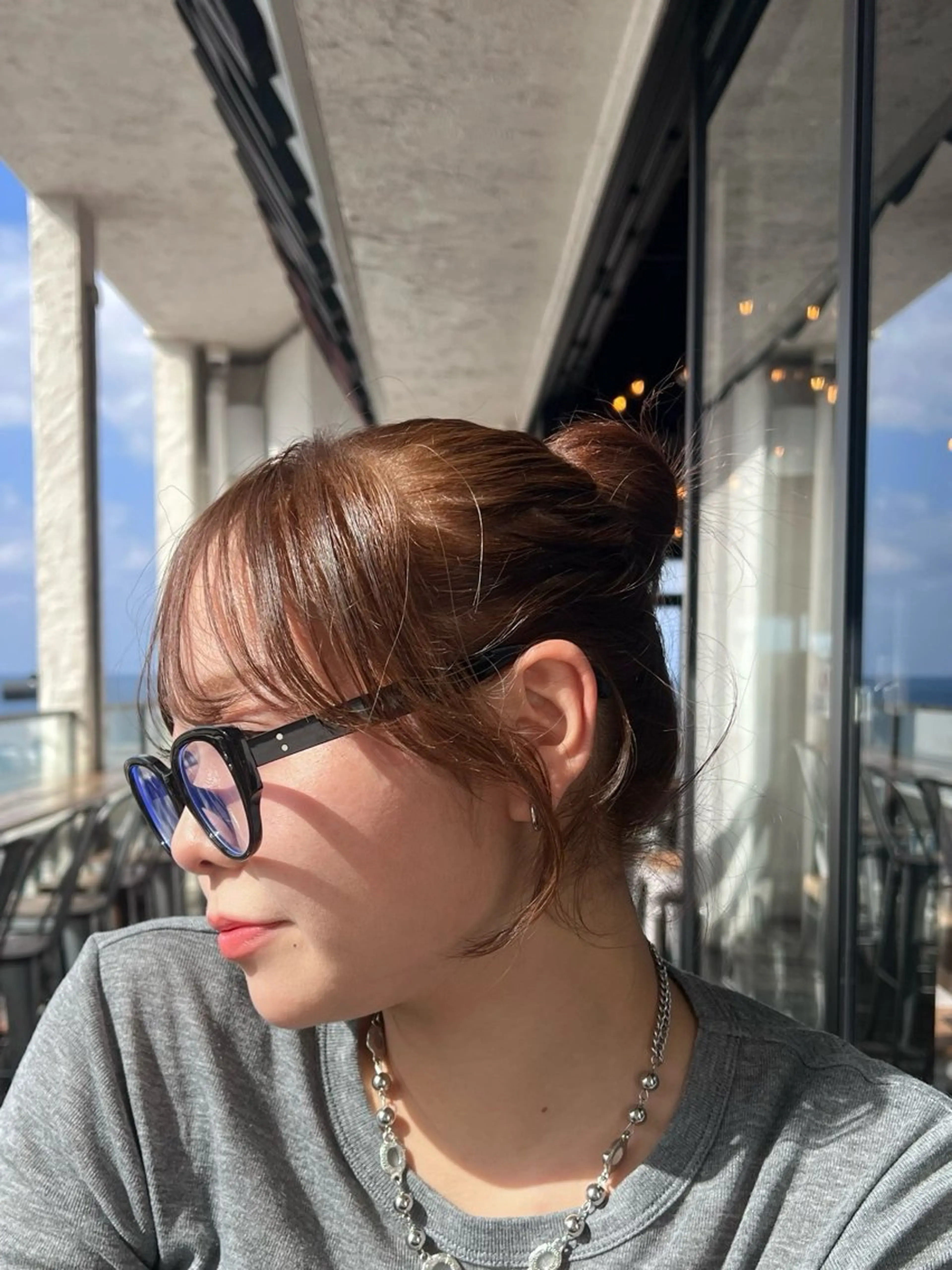 セミロング お団子ヘア カット shampoo hair salon所属・🫧レイヤー/透明感 カラー/Ryukaのヘアスタイル