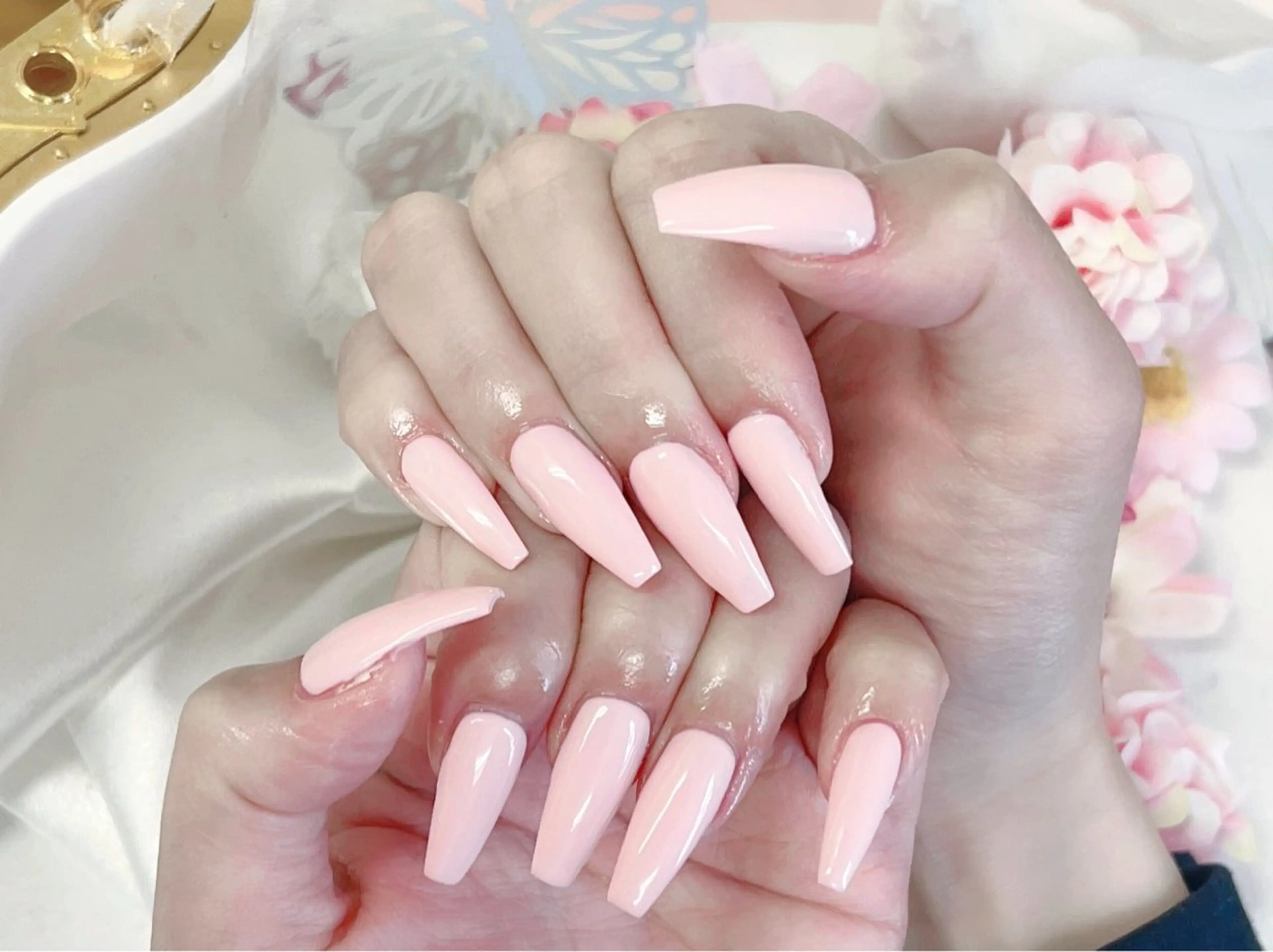 ネイル ハンドネイル 【パラジェル・フィルイン】 T&BNAIL STUDIO所属・り オ　ロング無制限中のネイルデザイン