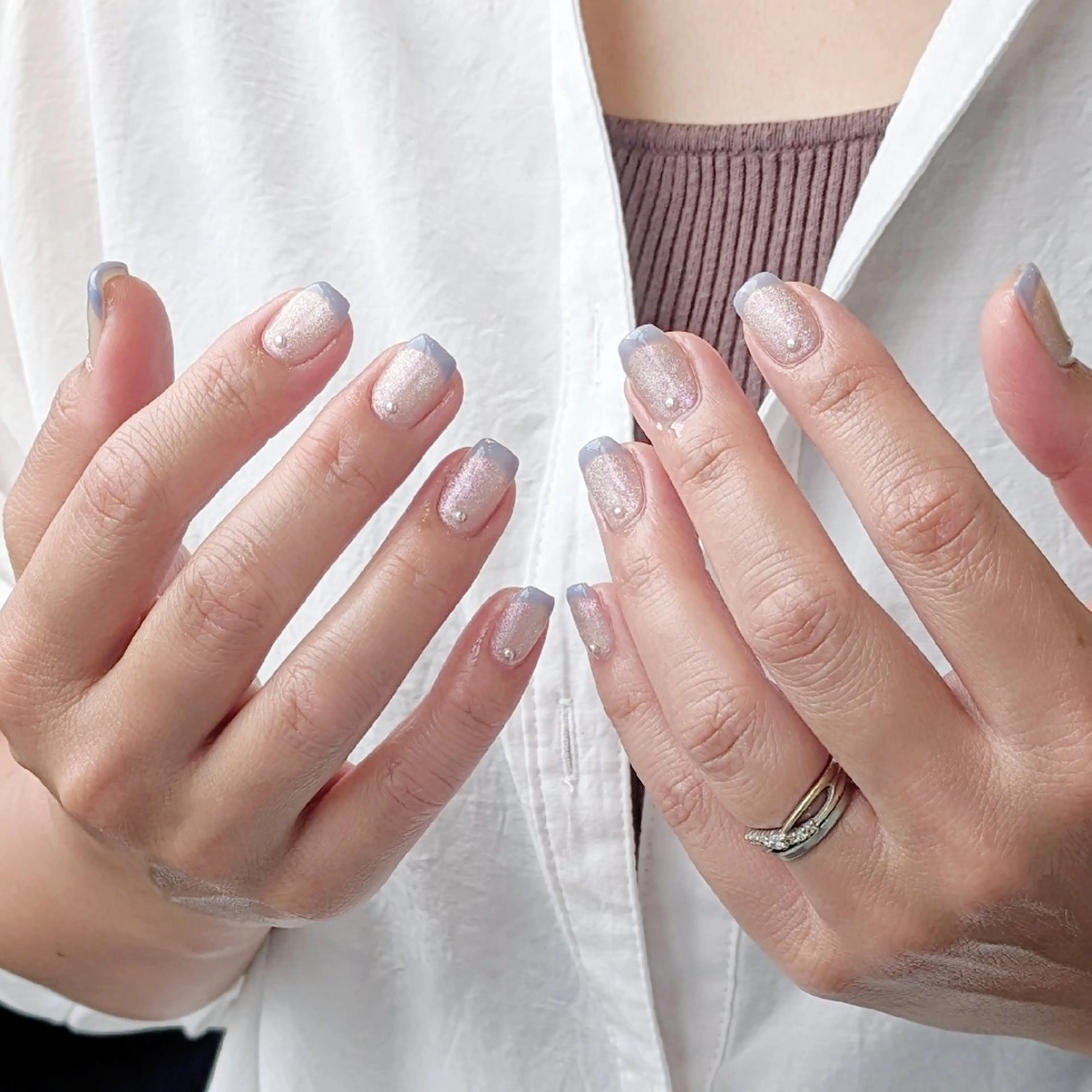 ネイル フレンチネイル マグネットネイル シンプルネイル ハンドネイル jolie  ISIHARAのネイルデザイン