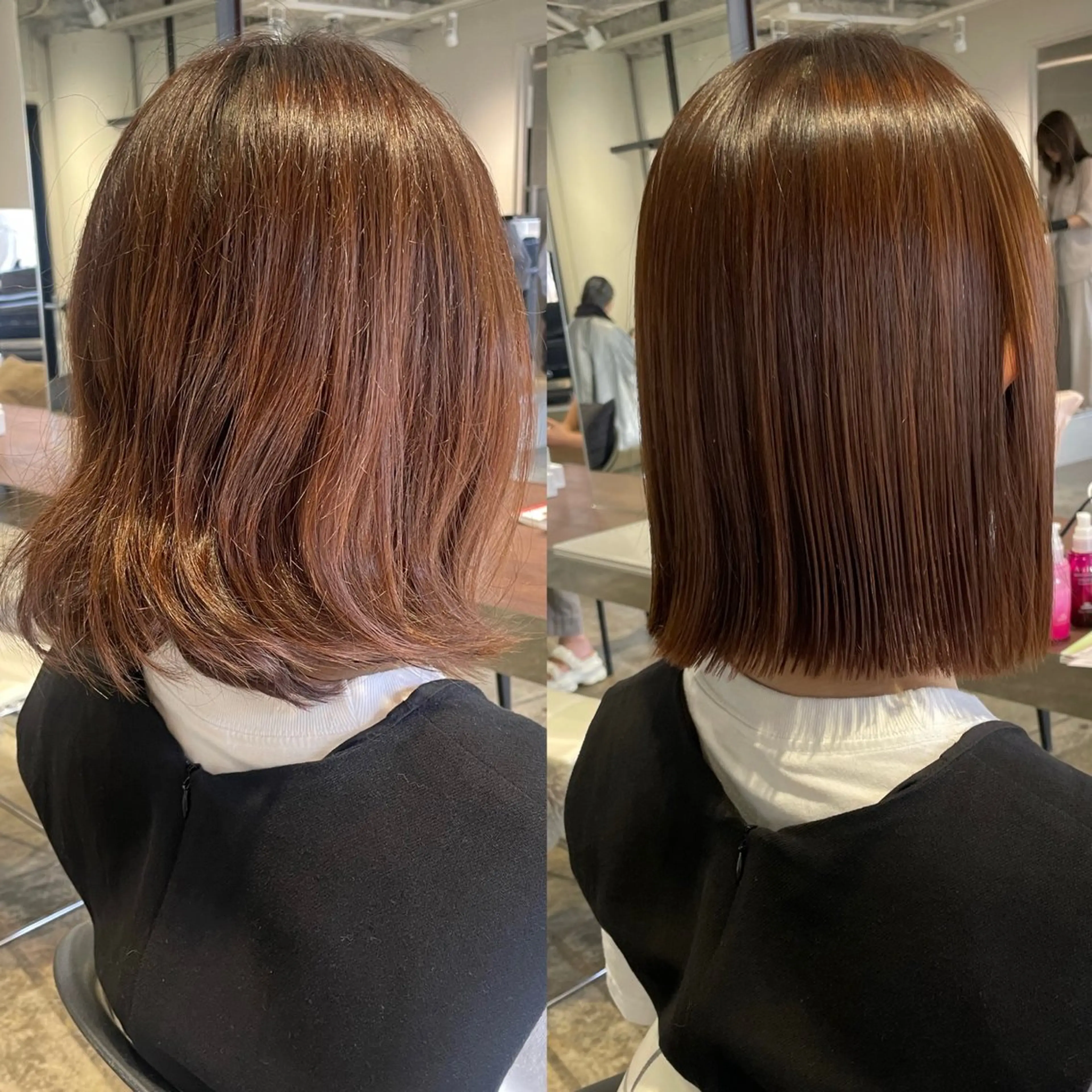 ショート ボブ 髪質改善 外ハネヘア 酸性ストレート 大迫 江梨のヘアスタイル