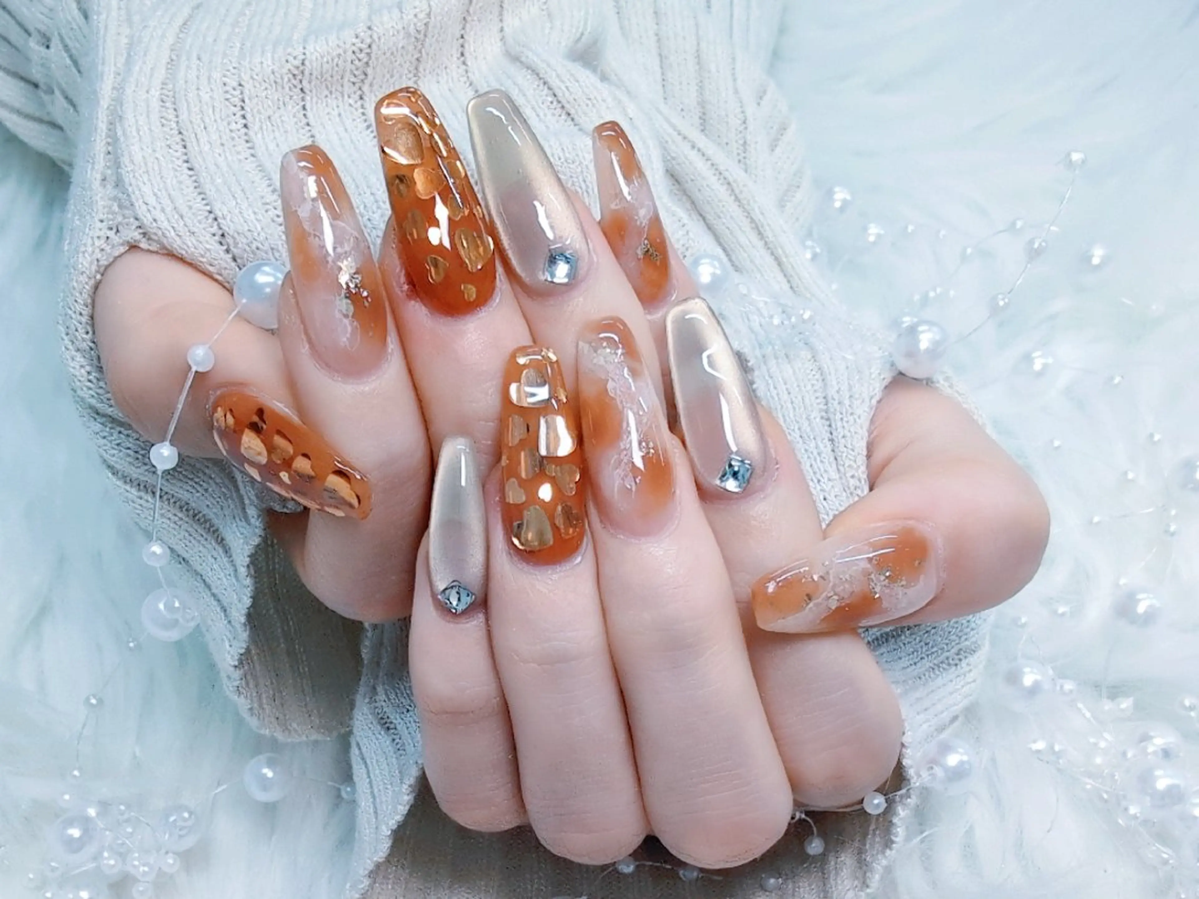 ネイル チークネイル 長さ出し フラッシュネイル フレンチネイル ジェルネイル Chouette Nailのネイルデザイン