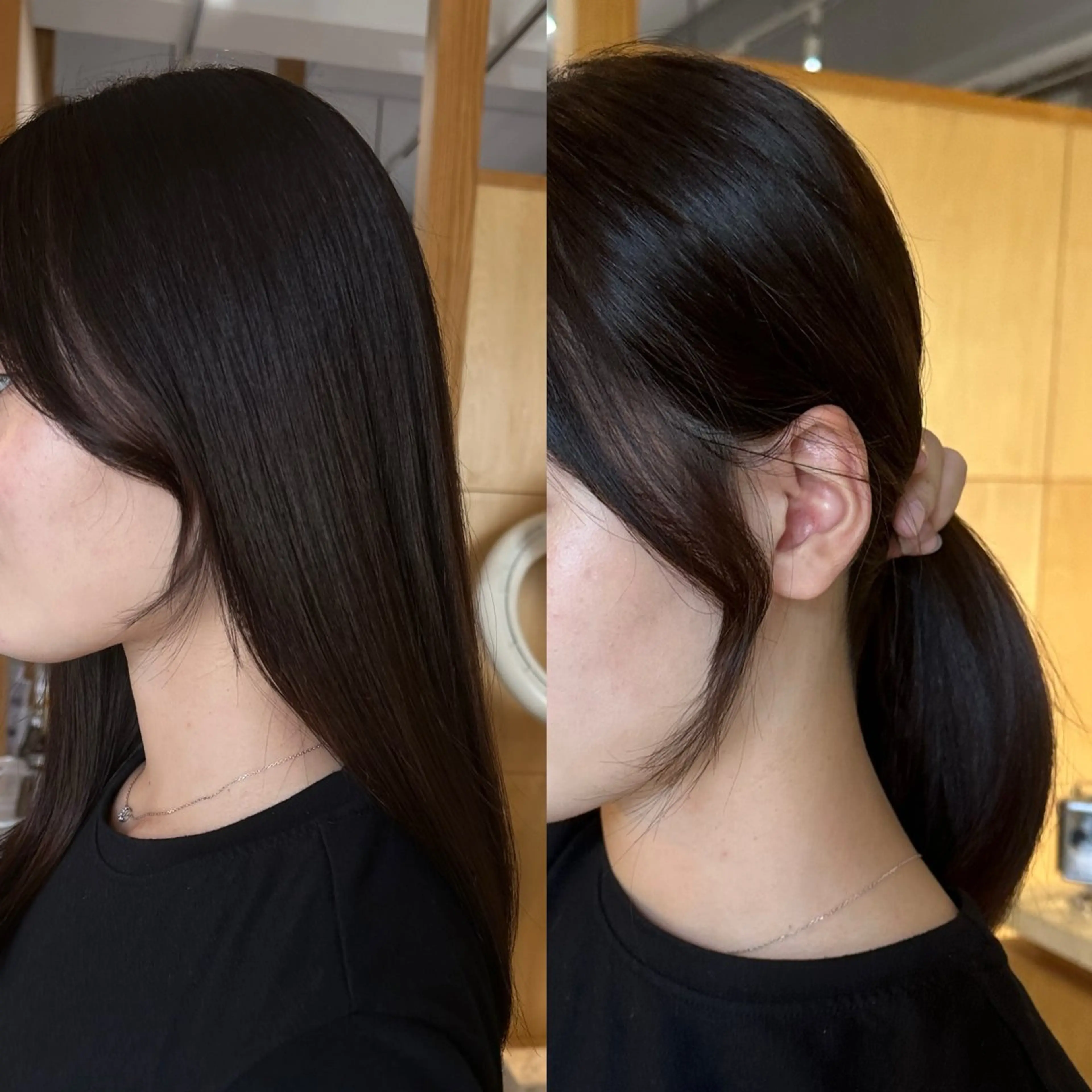 ミディアム 顔周りカット カット ヘアカラー トリートメント miloc MOMOKAのヘアスタイル