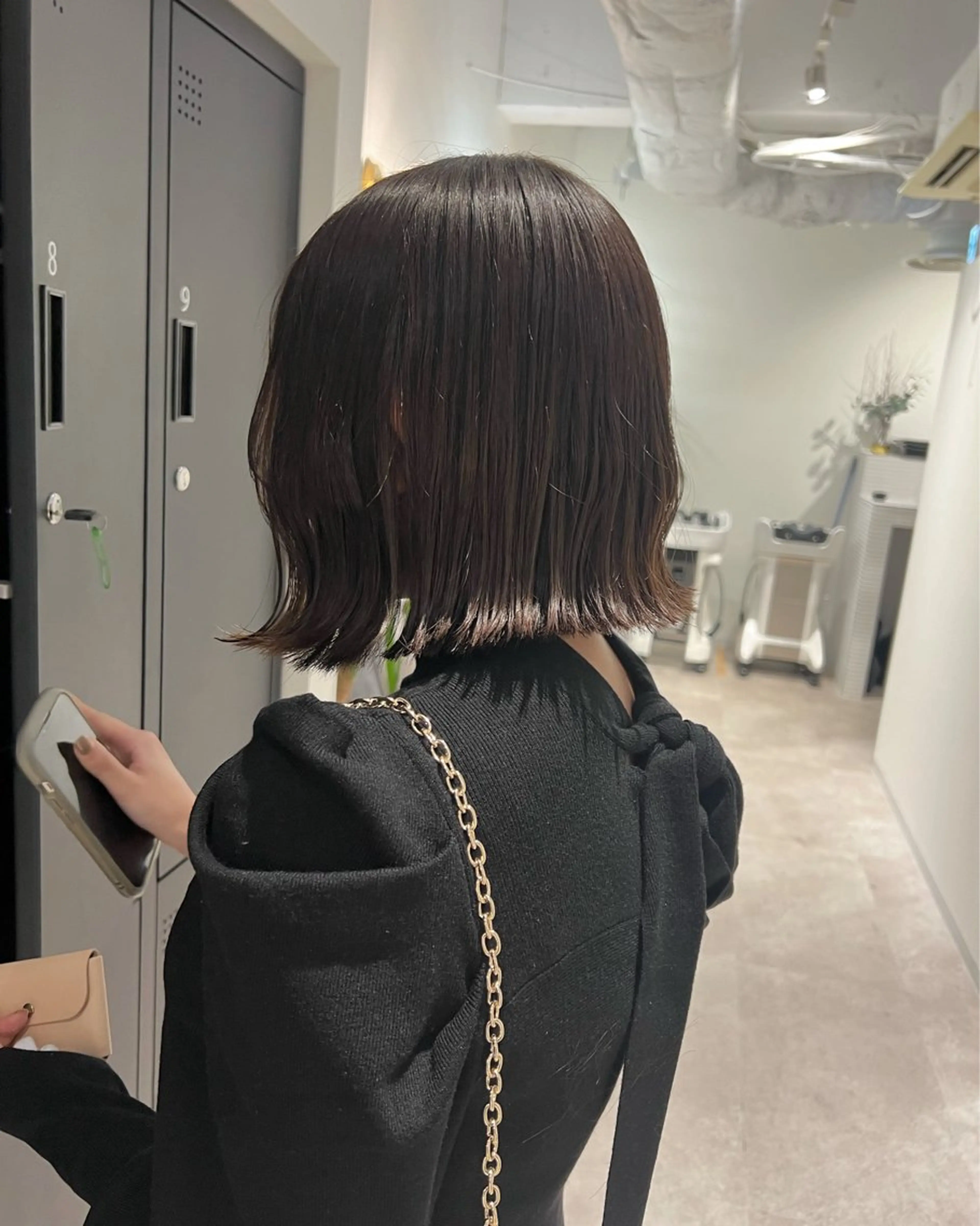 ショート カラー ベージュカラー ボブ 暗髪カラー🫐パーマ おくだりんかのヘアスタイル