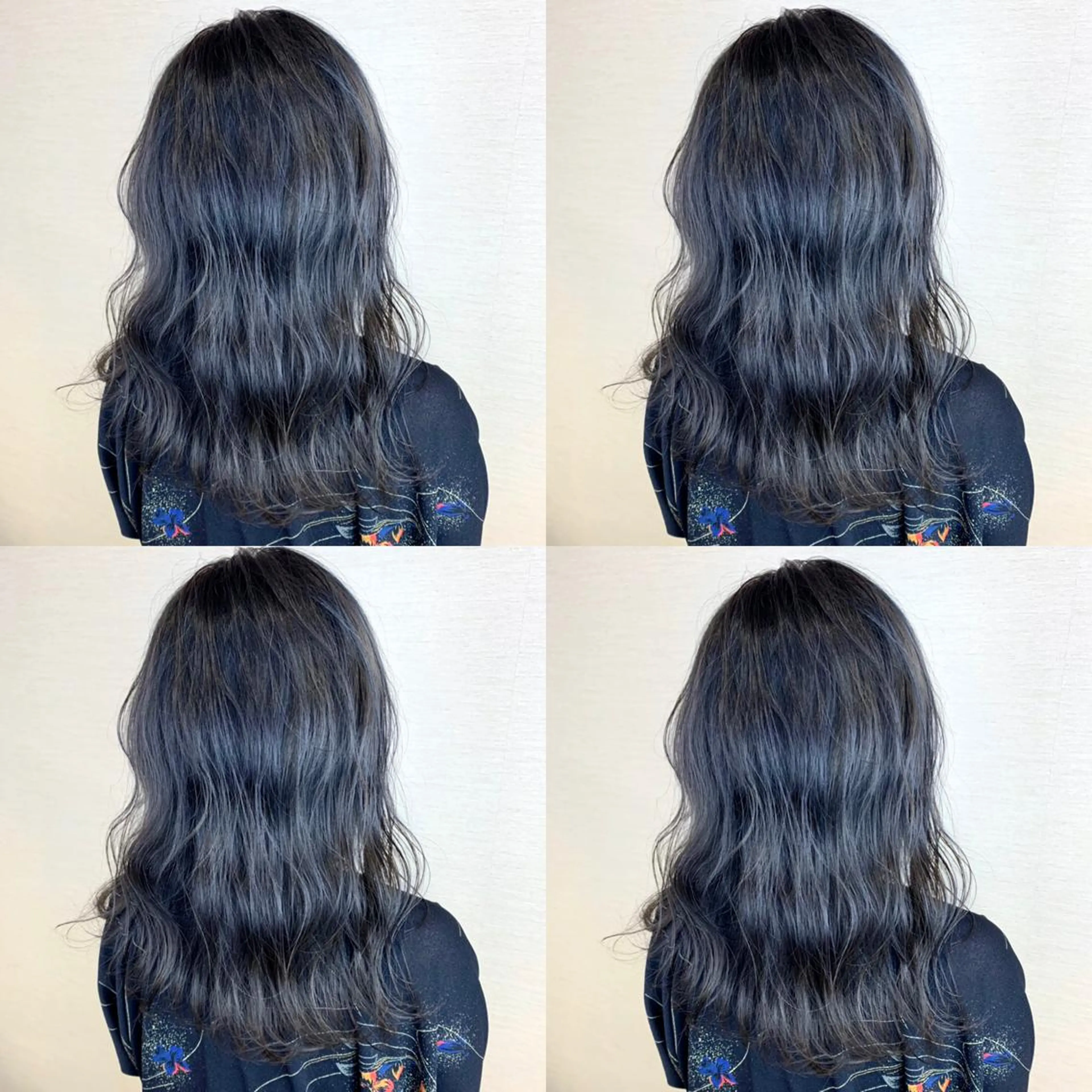 セミロング カラー 韓国レイヤーカット/ ダブルカラーのヘアスタイル