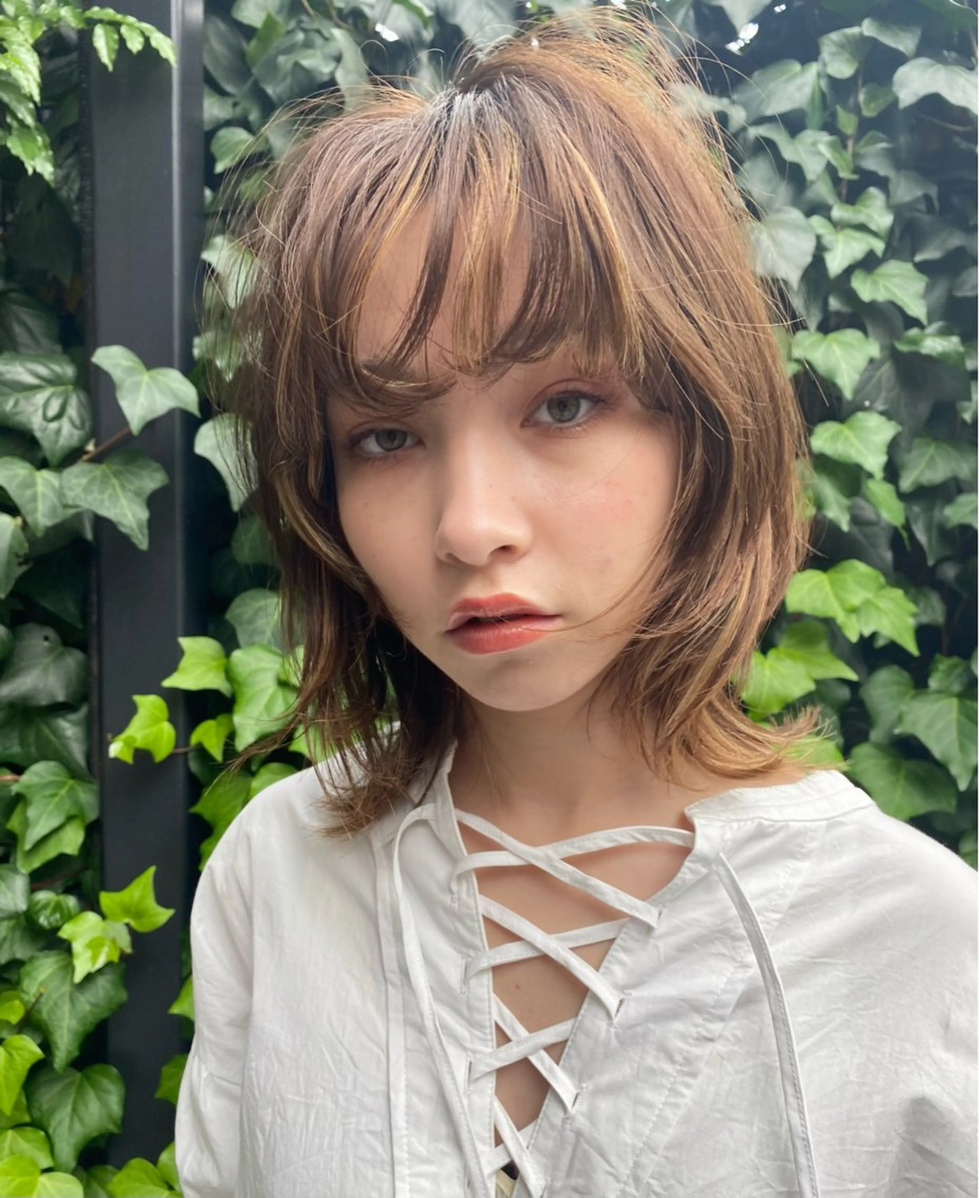 ミディアム カラー カット ヘアカラー トリートメント ボブ／レイヤー／艶 🦕risa  森下のヘアスタイル