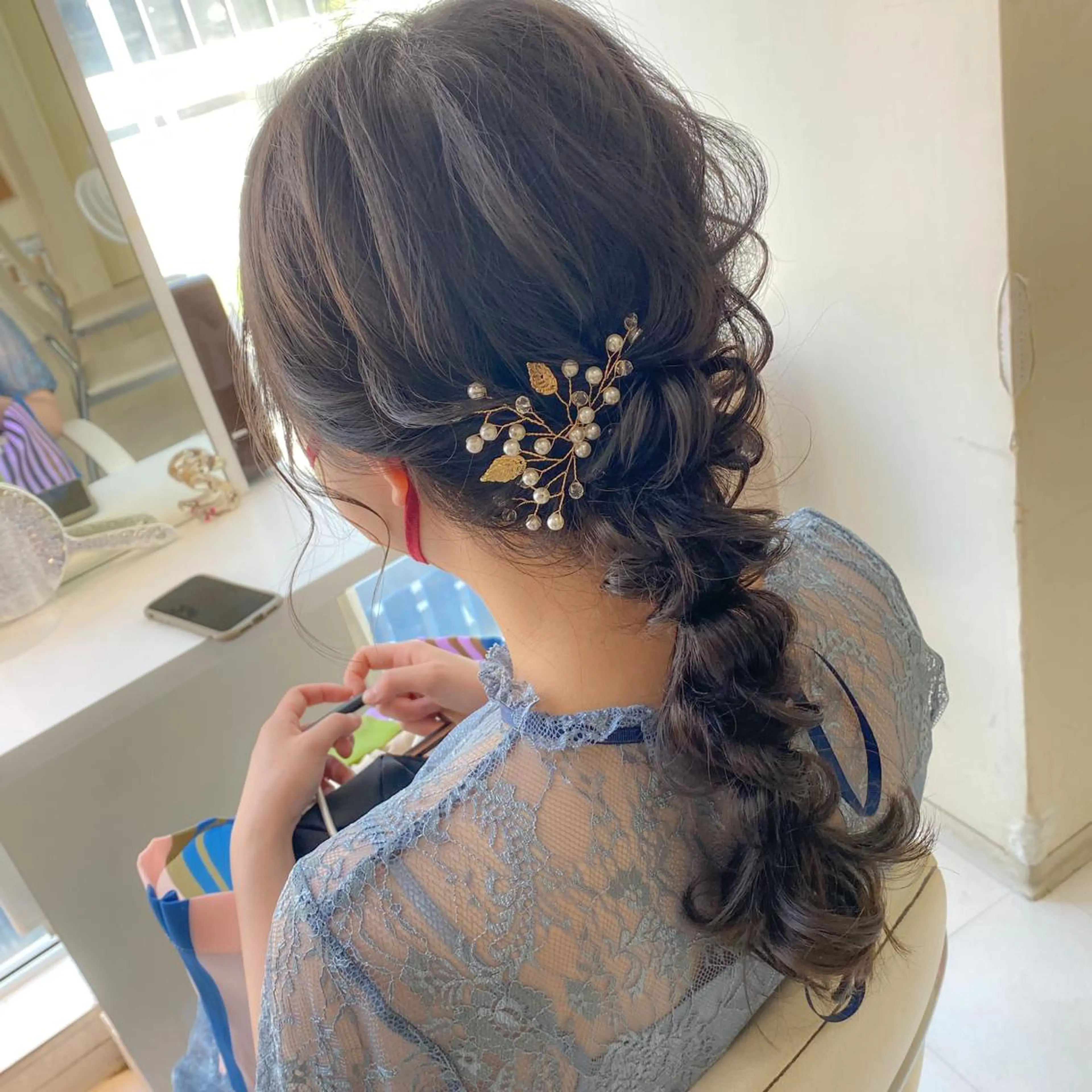 ロング ヘアアレンジ ヘアセット 竹野 実優のヘアスタイル