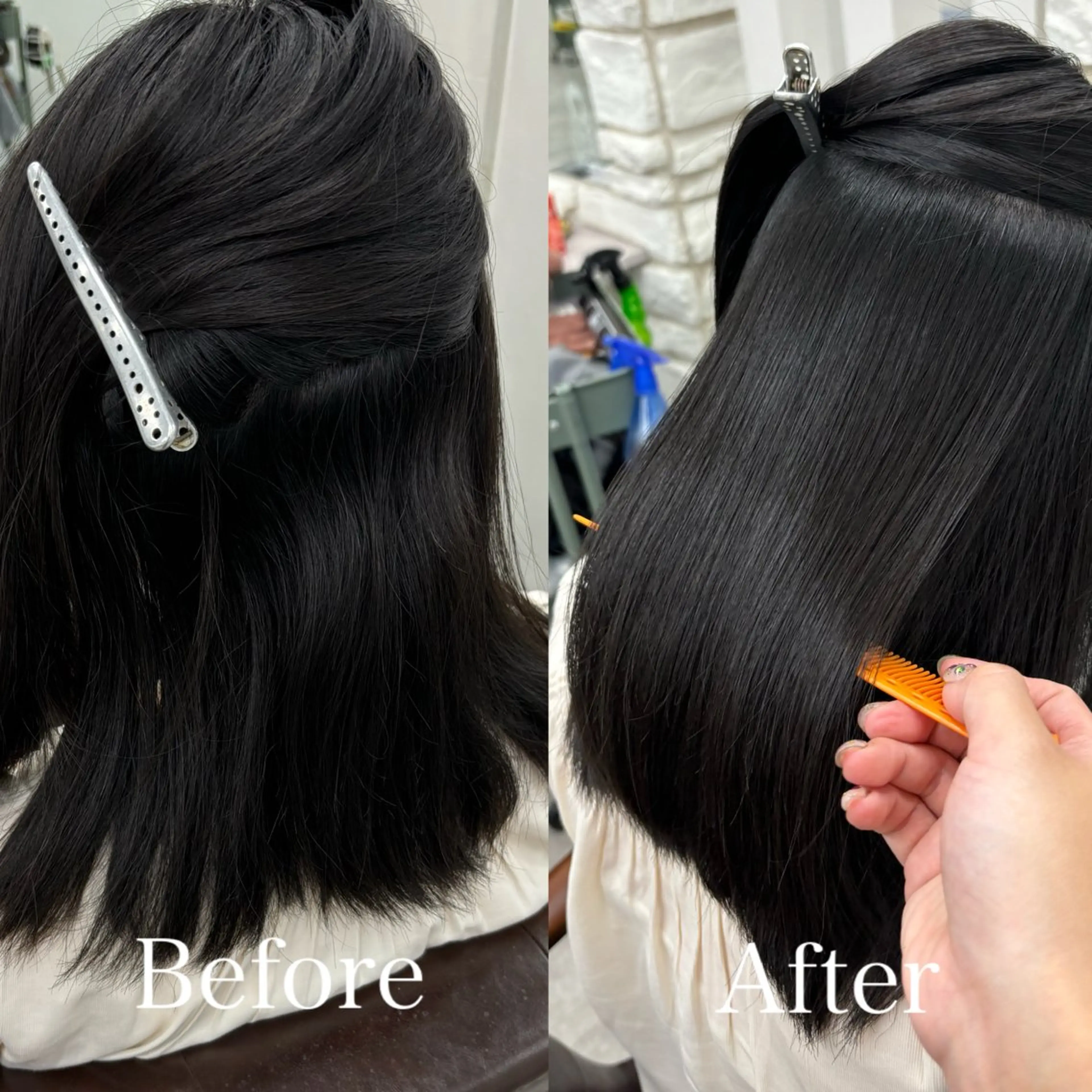 ミディアム カット 縮毛矯正 トリートメント I see所属・I see/天王寺/ 髪質改善/本田 唯のヘアスタイル