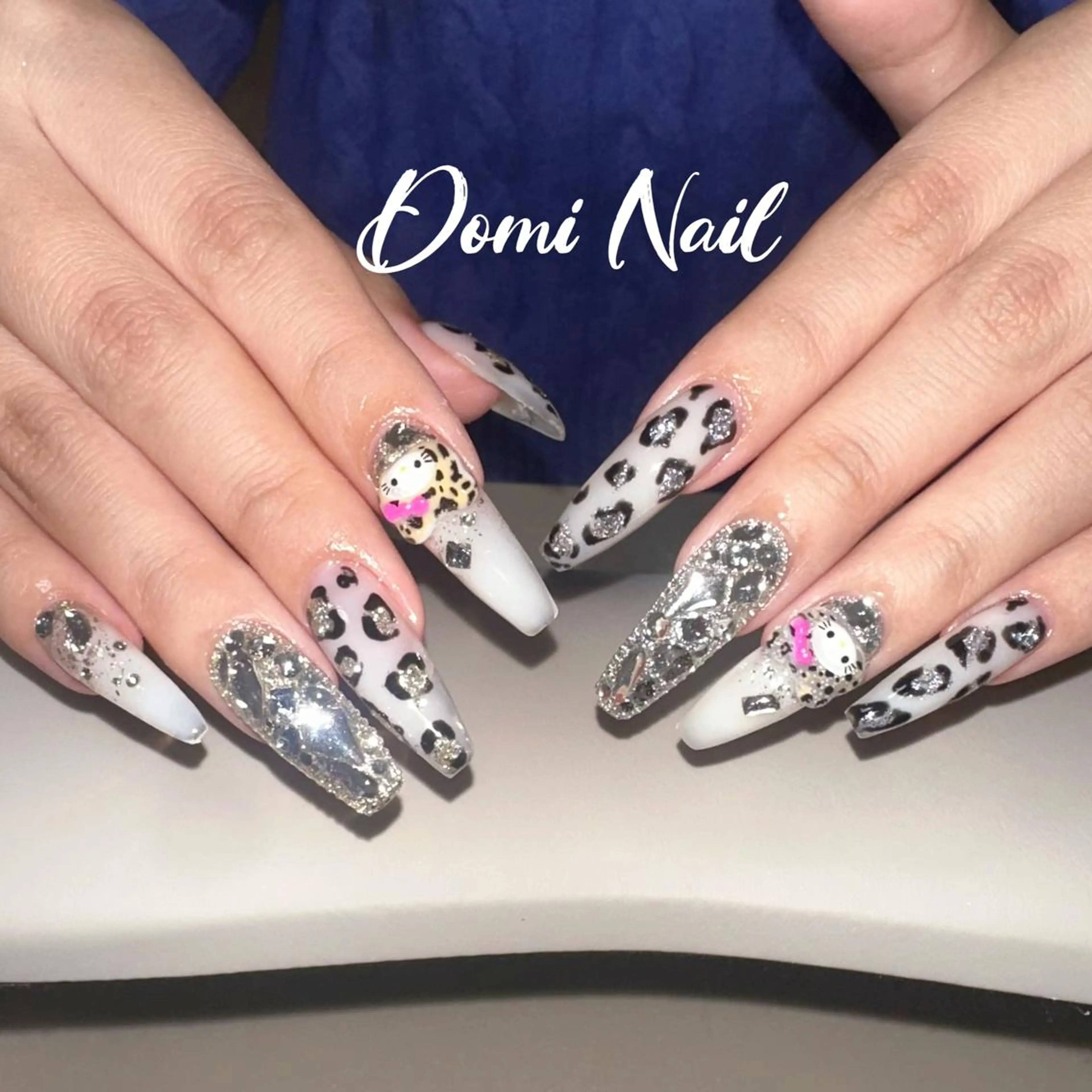 ネイル ロングネイル 持ち込み ネイルチップ ハンドネイル 渋谷 Domi Nailのネイルデザイン