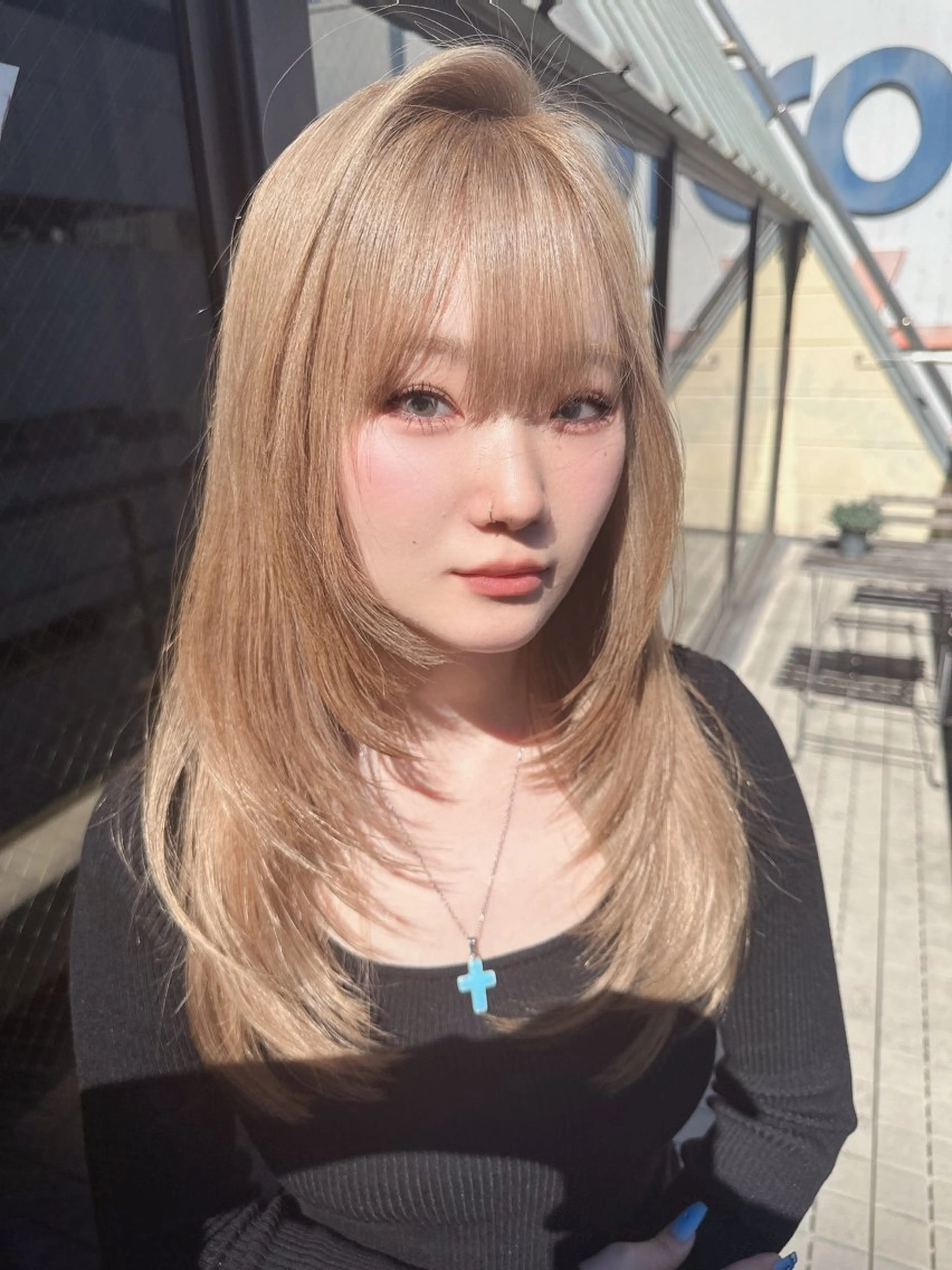 ロング カラー カット ヘアカラー 暖色/ミルクティー /レイヤー/マリア♡のヘアスタイル