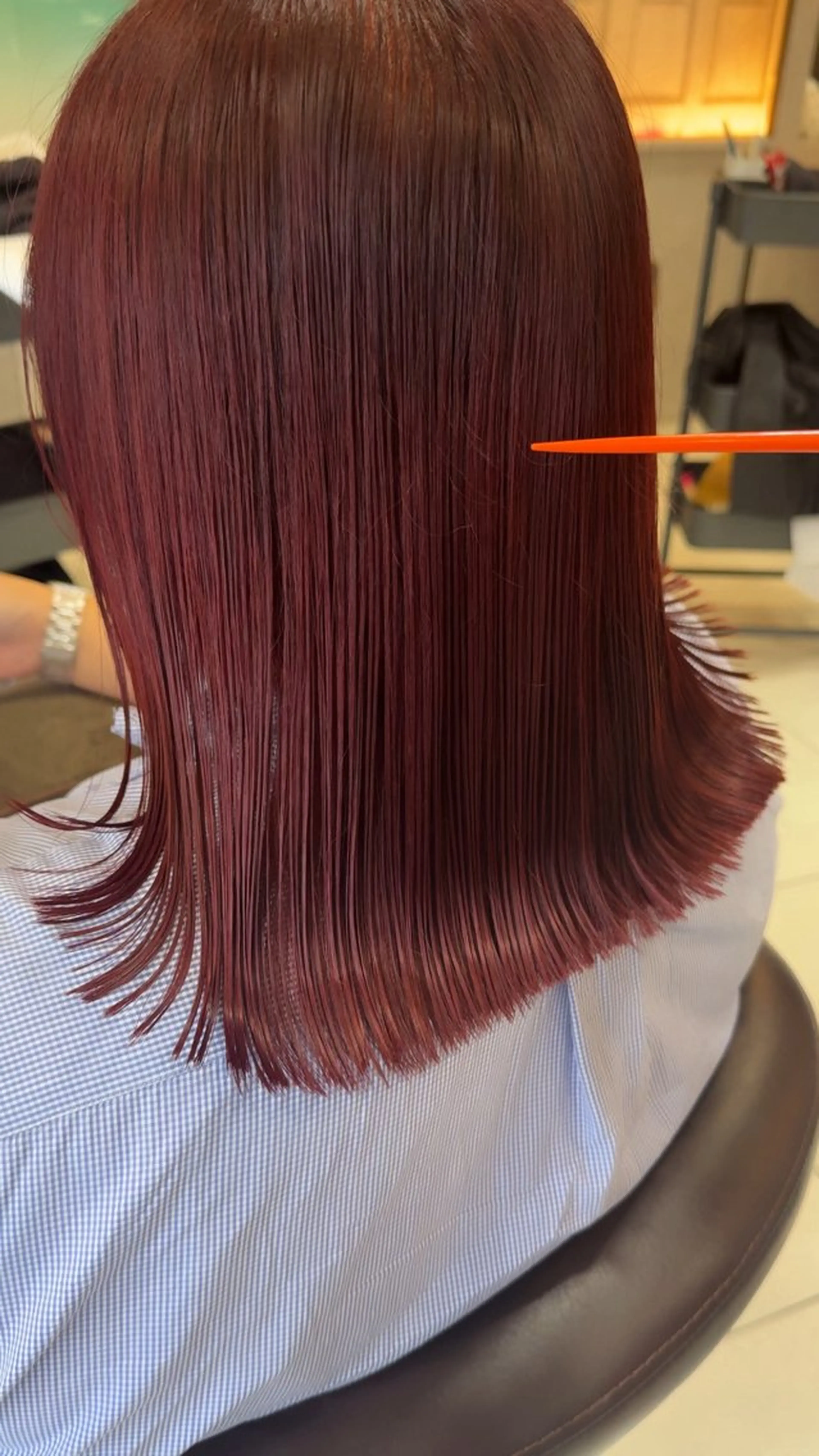 セミロング カラー ブリーチ ブリーチなしカラー ピンクカラー バイオレットカラー カット ヘアカラー トリートメント beaute錦糸町 🦖⋆͛yuka💚のヘアスタイル