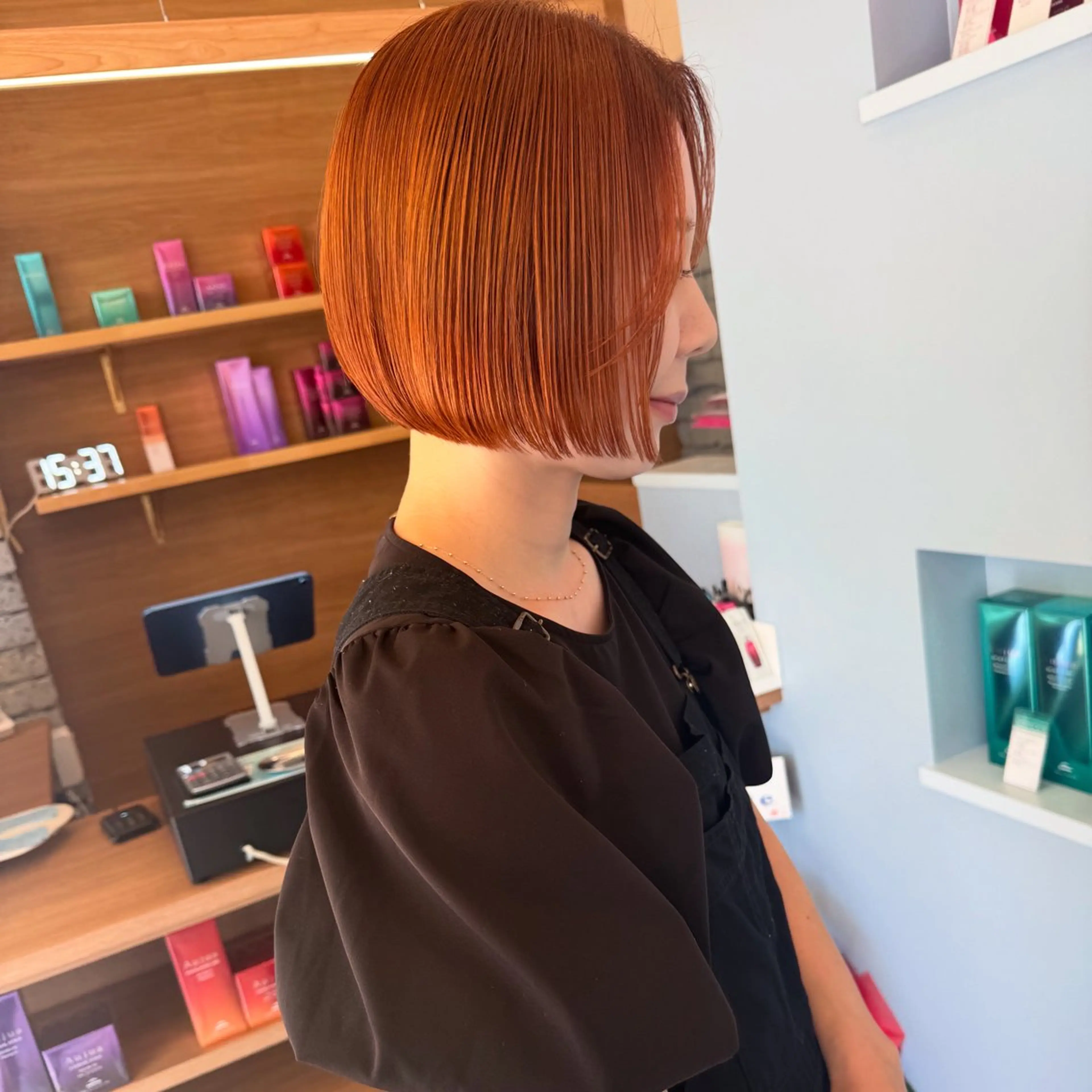 ショート ショートボブ ボブレイヤー ボブ 髪質改善 韓国風ヘア ヘアカラー suii..hair designのヘアスタイル