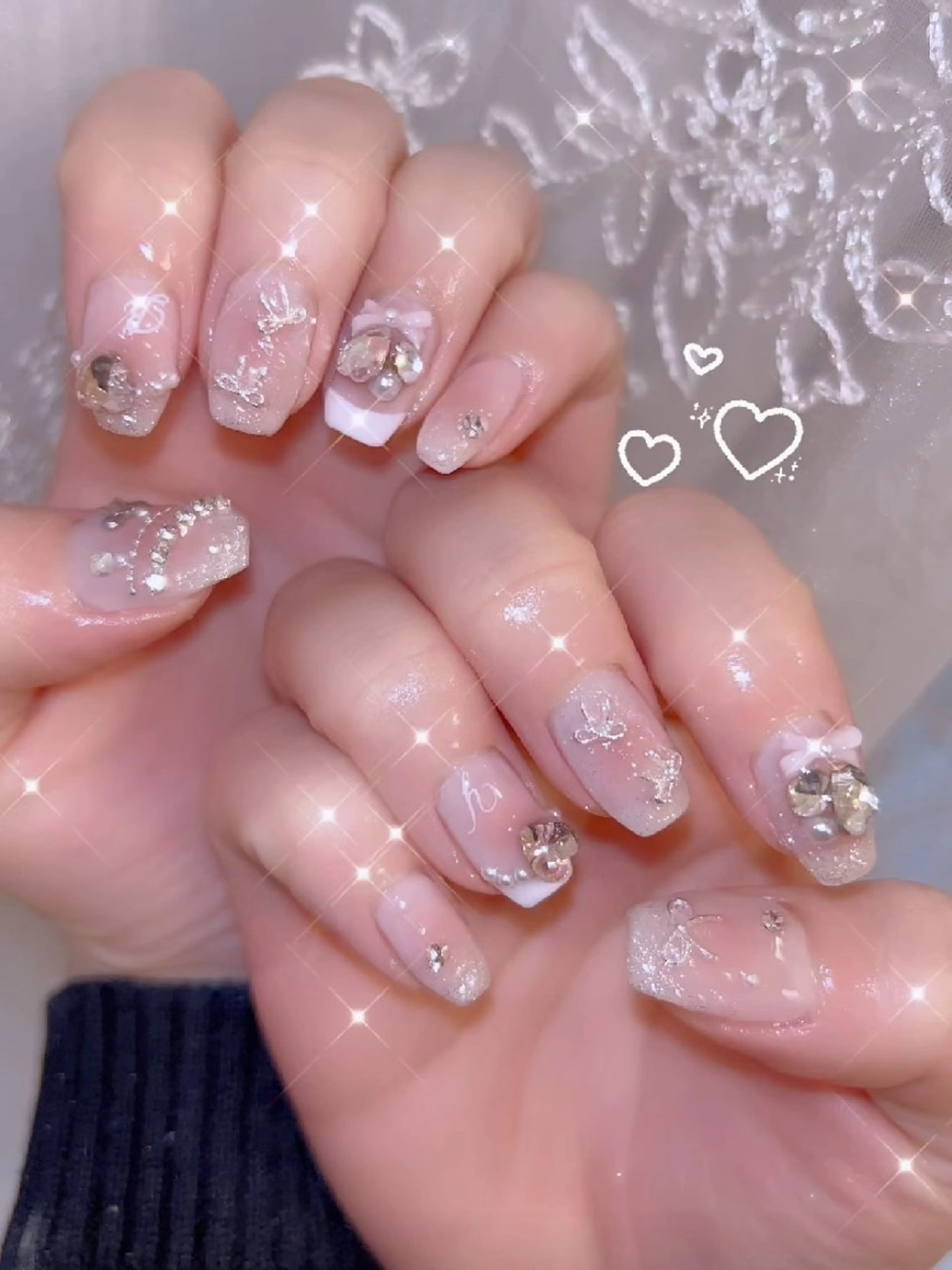ネイル 長さ出し ジェルネイル 韓国ネイル マグネットネイル ニュアンスネイル ハンドネイル I LOVE ME NAIL.。.:*♡のネイルデザイン