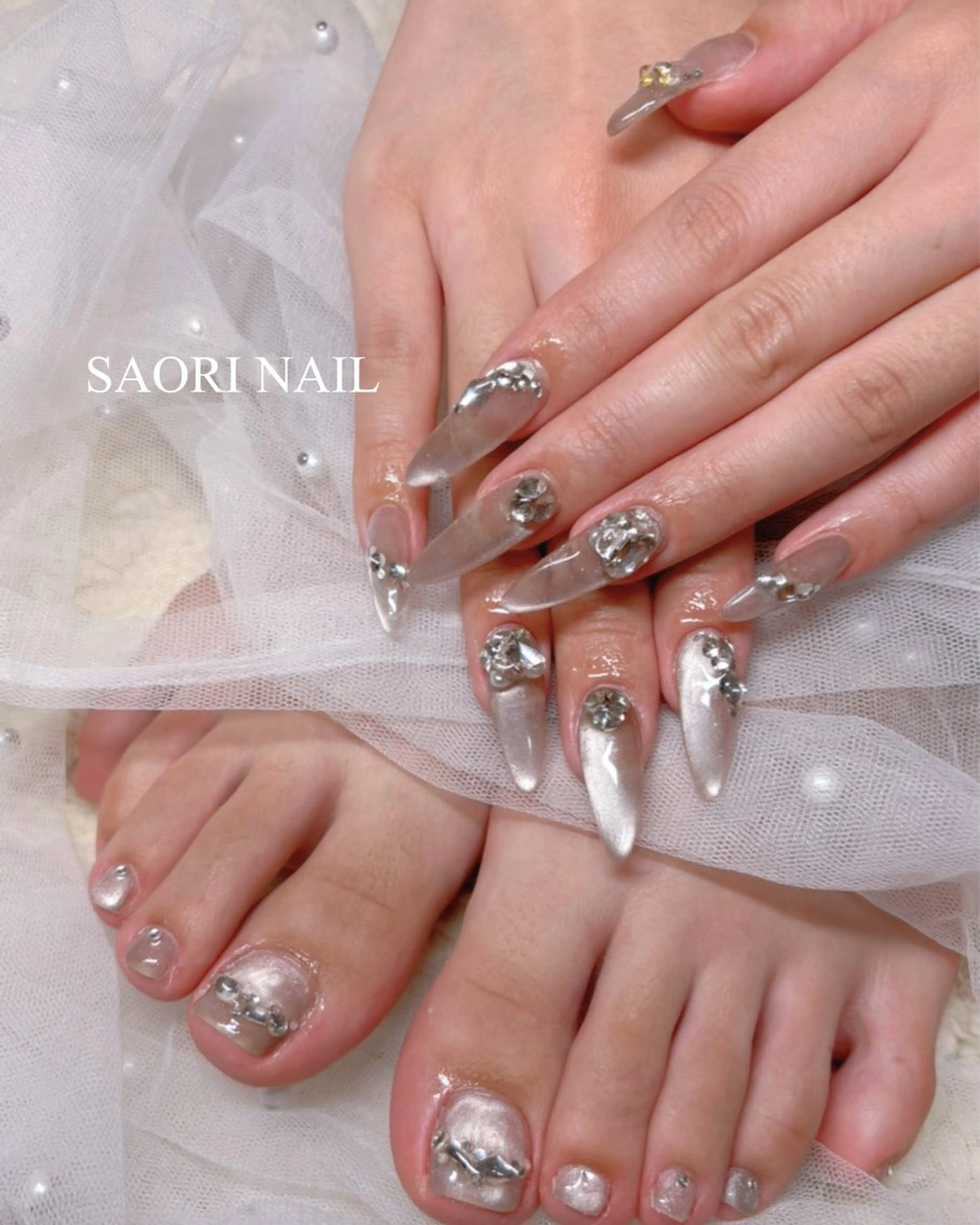 ネイル ジェルネイル パラジェル スカルプネイル ネイルチップ ハンドネイル 長さだし特化サロン SAORINAILのネイルデザイン