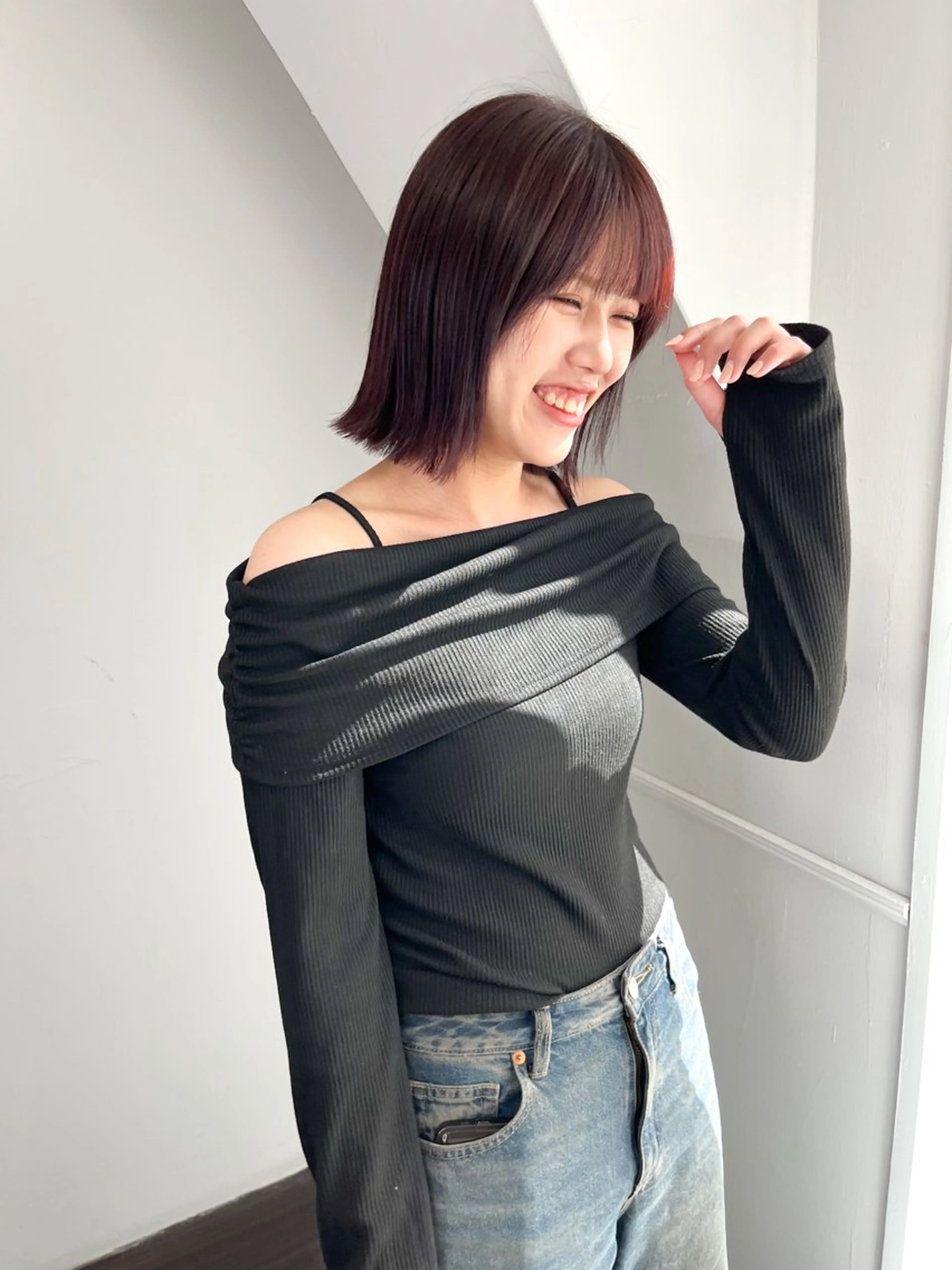 ミディアム カラー ヘアアレンジ ベージュカラー ボルドーカラー 韓国風カラー オリーブベージュ 顔周りカット 🌼memoto 東三国店🌼のマツエク・マツパデザイン