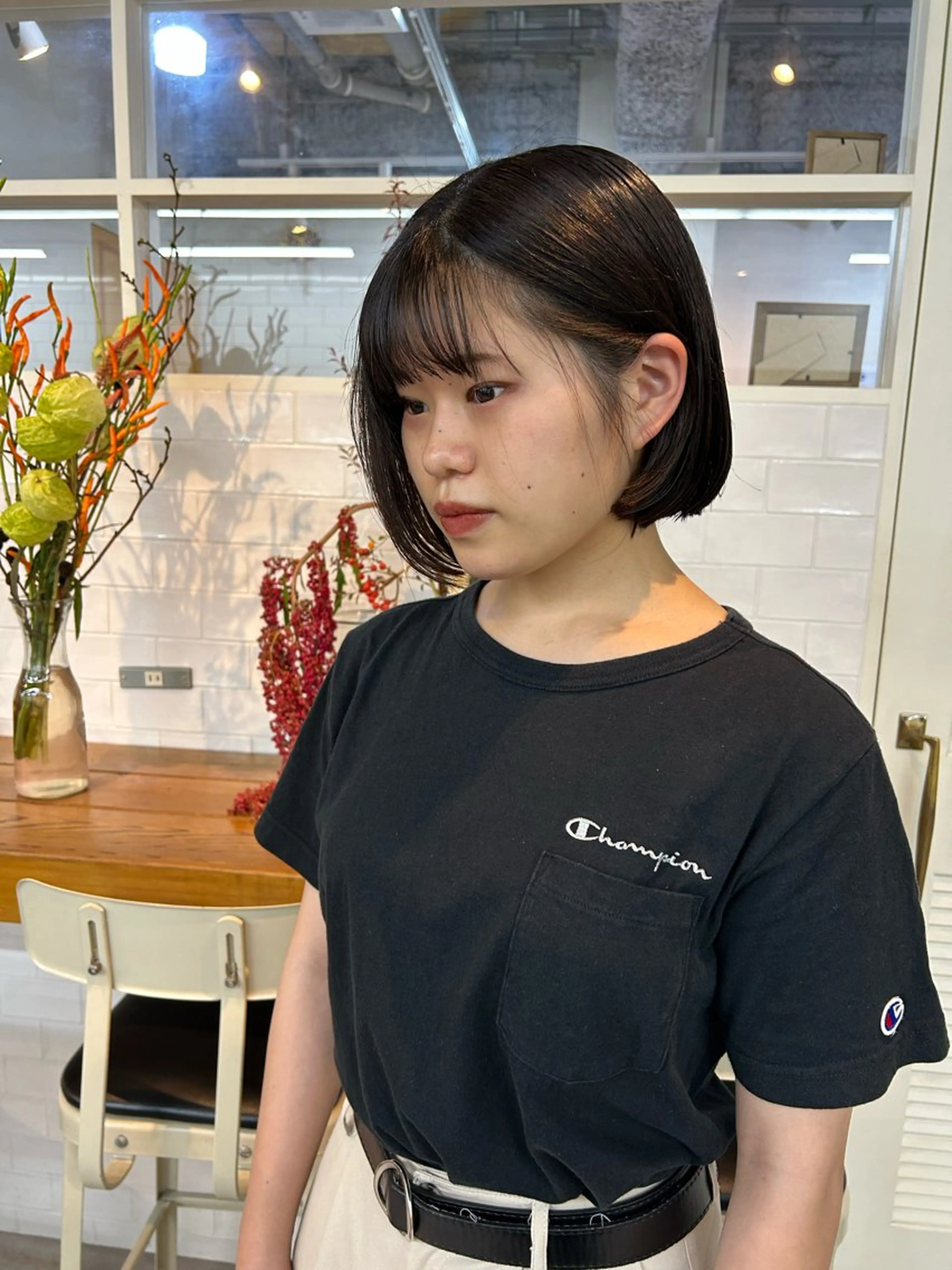 ショート カラー ヘアカラー yumeka🩶ボブ 暖色/透け感カラーのヘアスタイル