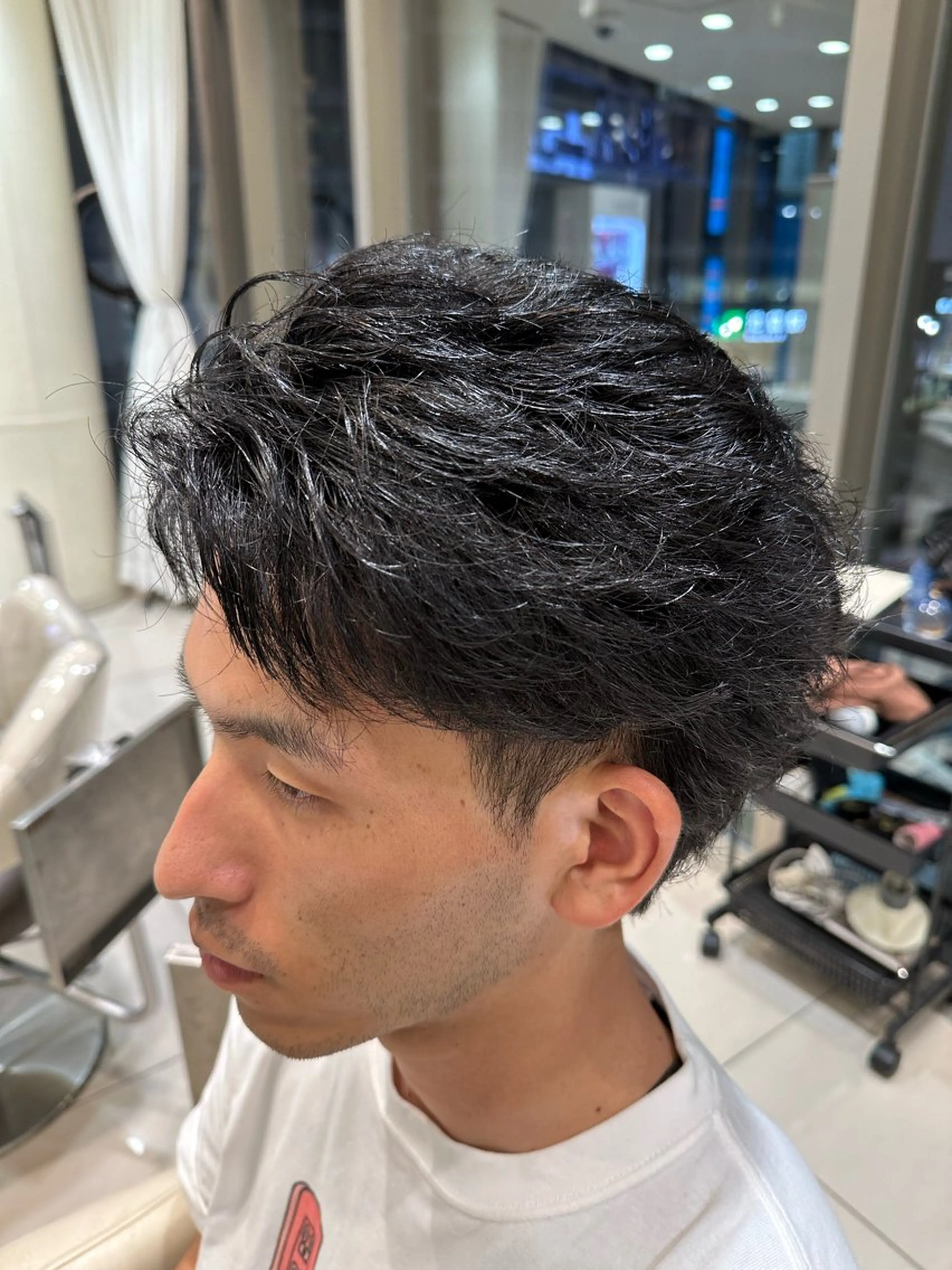 メンズ アップバング カット 🍀メンズパーマ職人 池袋🍀Yuraのヘアスタイル