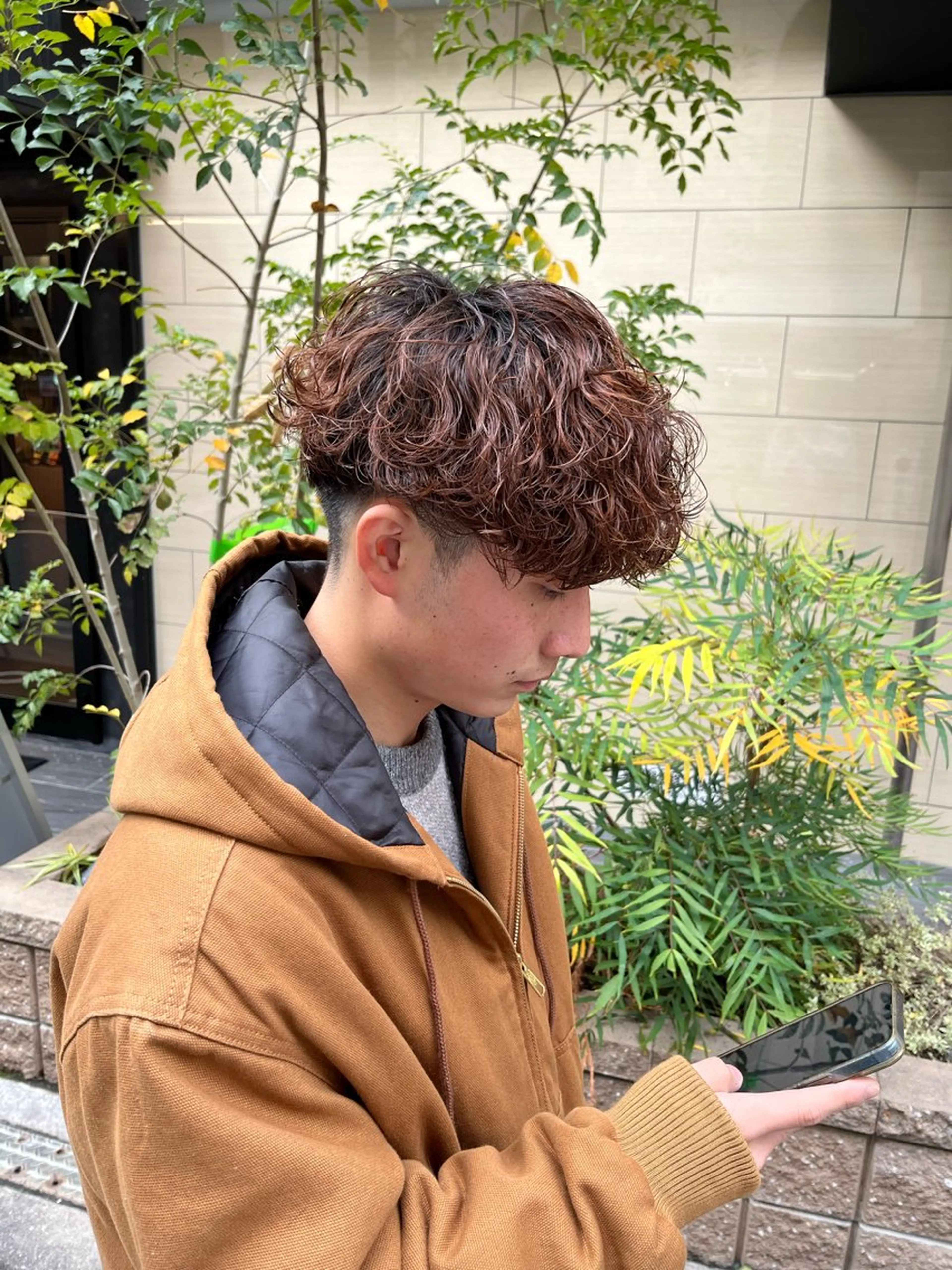 ミディアム パーマ メンズ特化美容師 熊田 鼓汰郎のヘアスタイル