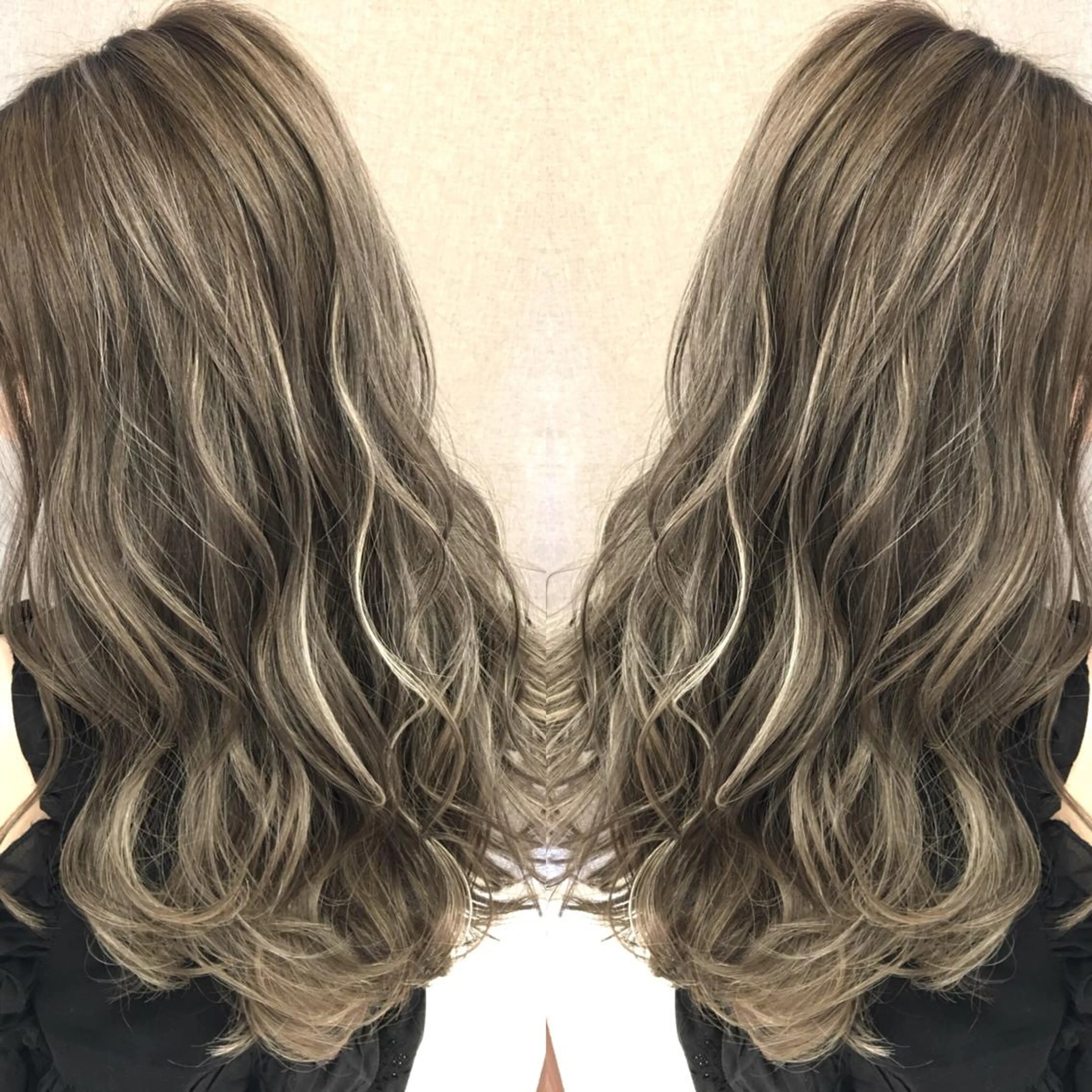 ロング カラー ベージュカラー ハイライトカラー 3Dハイライト ハイライト ヘアカラー トリートメント 井上 一平のヘアスタイル