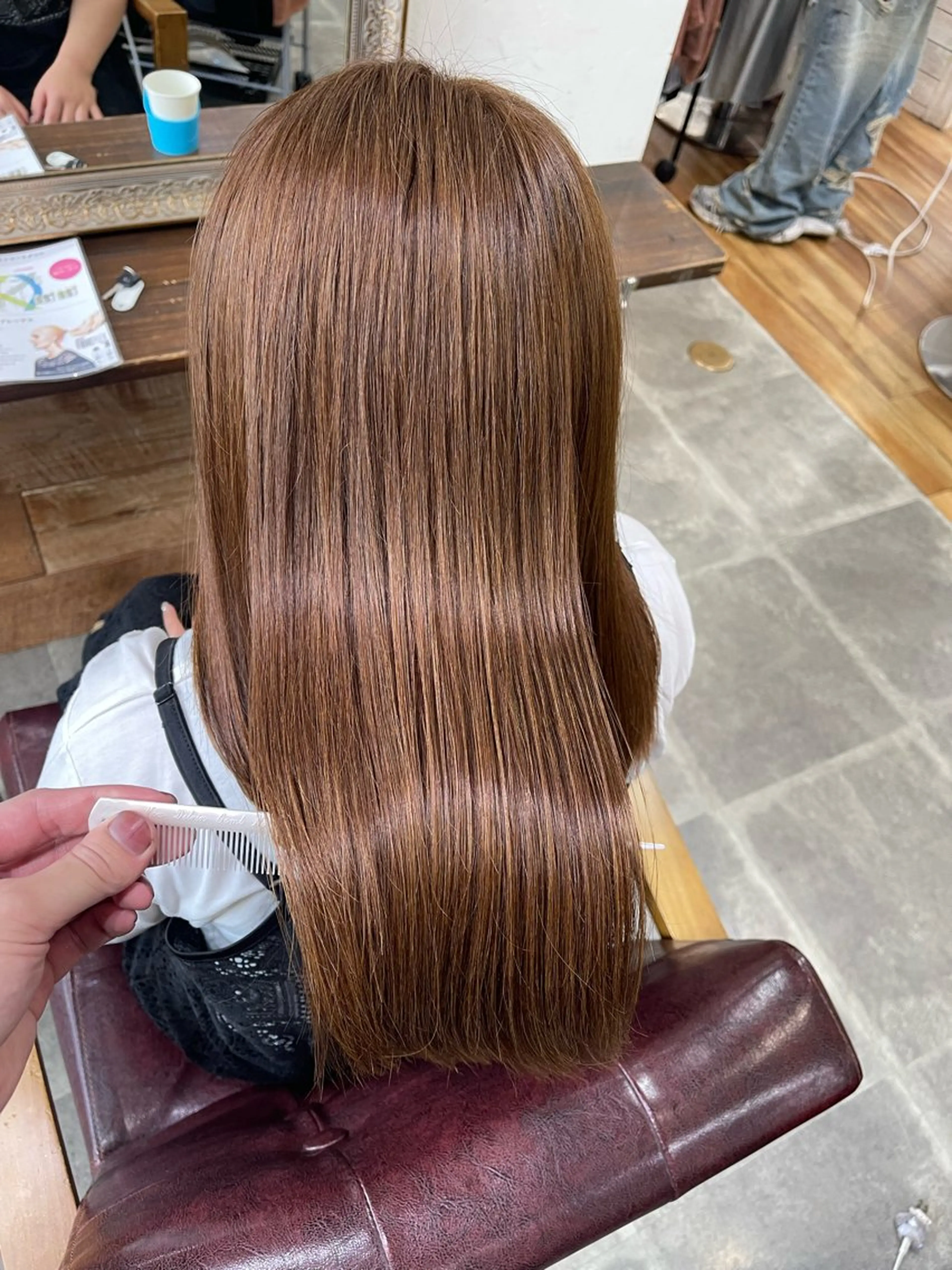 セミロング 髪質改善 トリートメント トリートメント SOYON西大寺店所属・ダブルカラー/ 髪質改善💎安藤のヘアスタイル