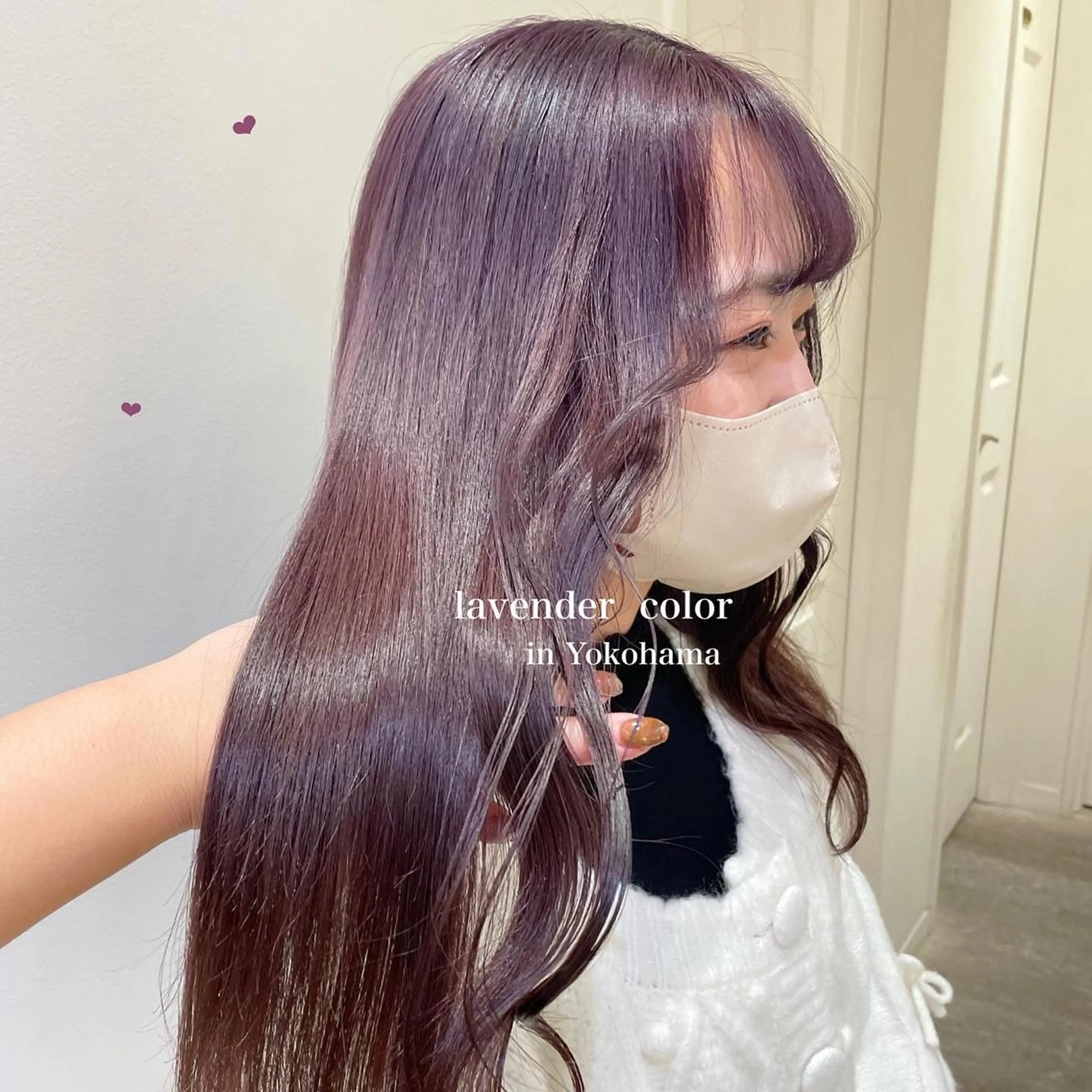 セミロング カラー ブリーチ 透明感カラー ラベンダーカラー ヘアカラー エクステ/ハイトーン 🐏☁️miminaのヘアスタイル