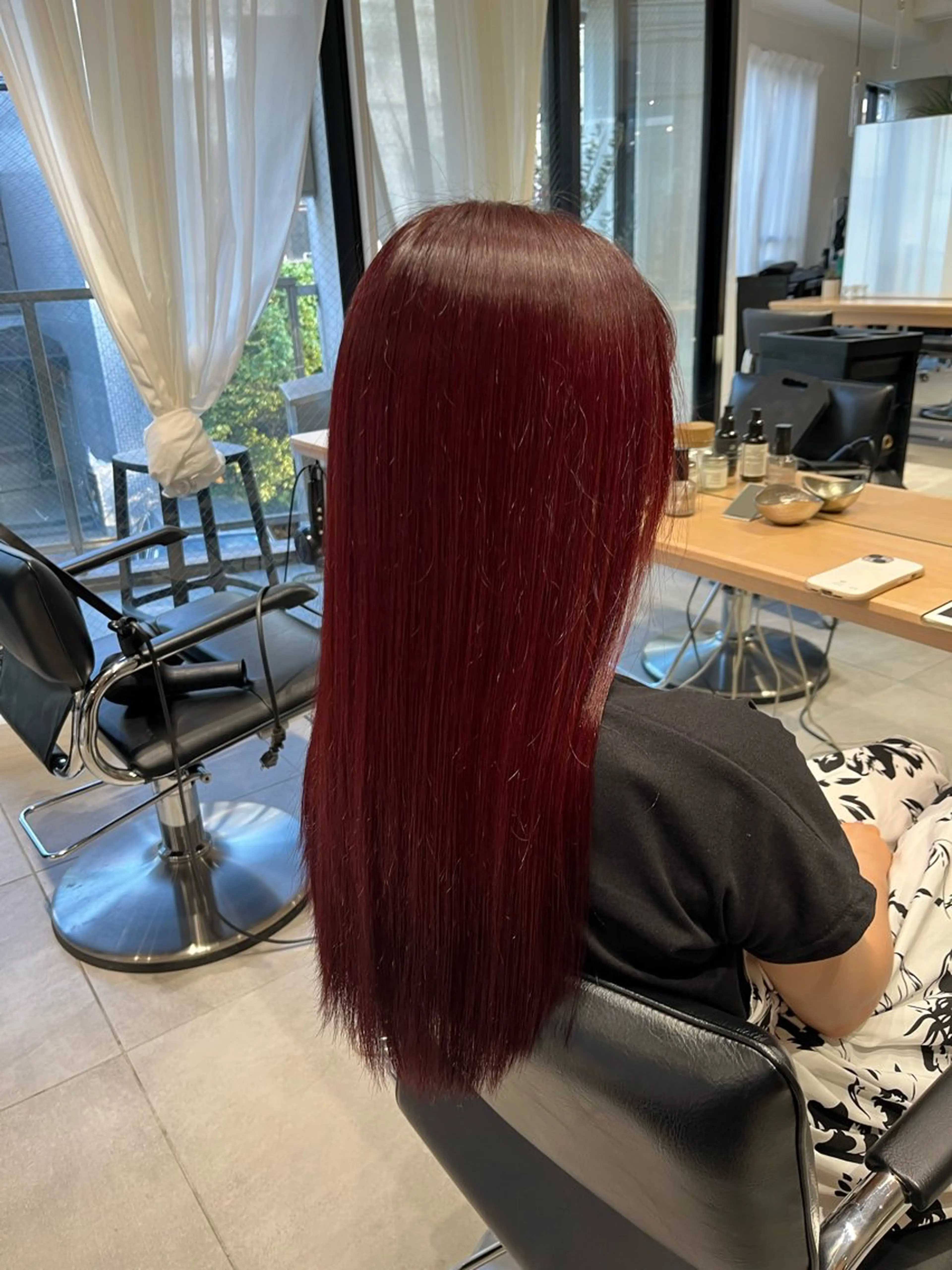 ロング カラー ブラウンカラー レッドカラー レッドブラウン ナミ🩶暗髪/暖色 ❤️/透明感/縮毛のヘアスタイル