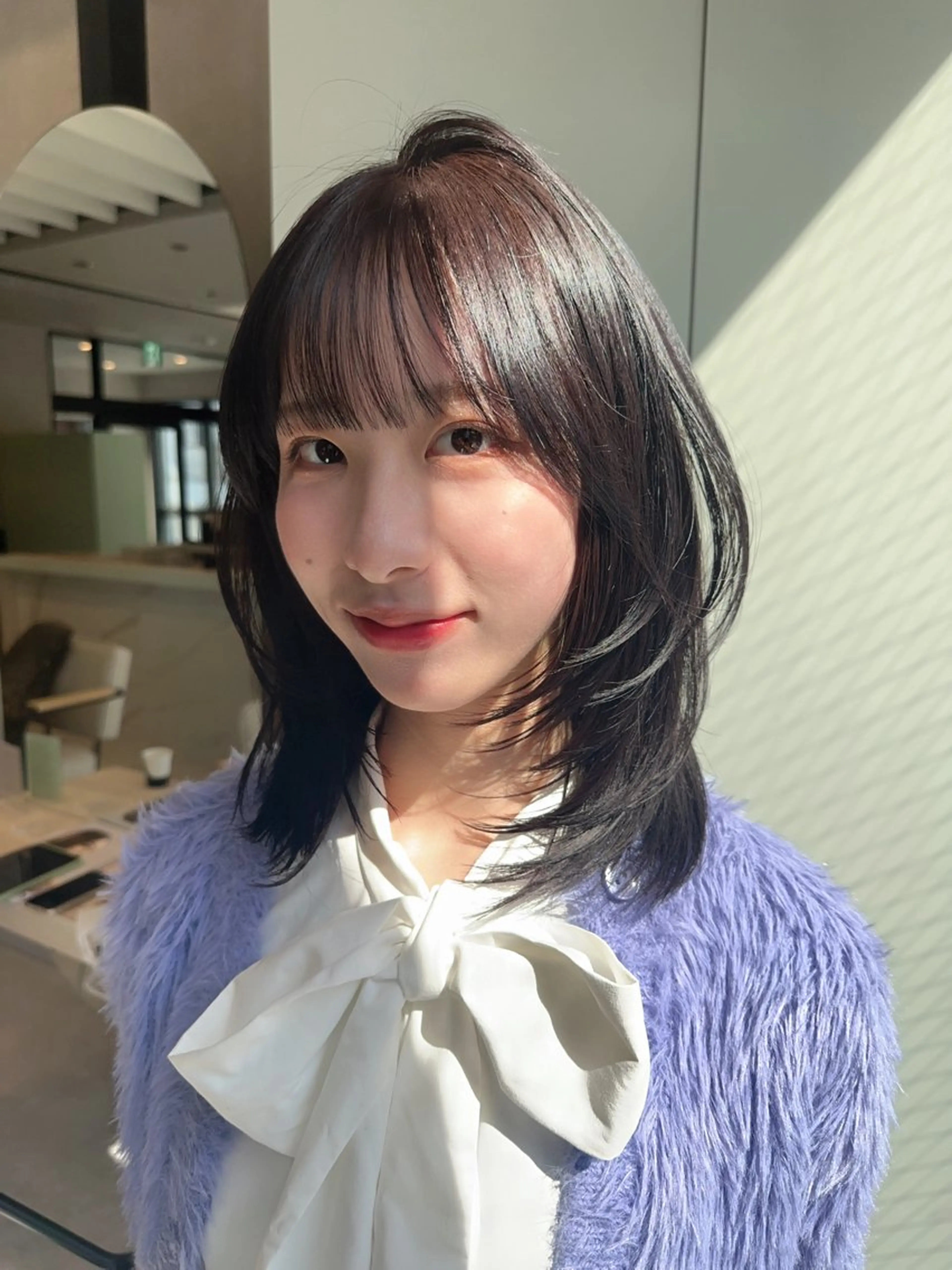 ミディアム ハイレイヤー レイヤーカット 韓国ヘア🦢🖤 Sayumiのヘアスタイル