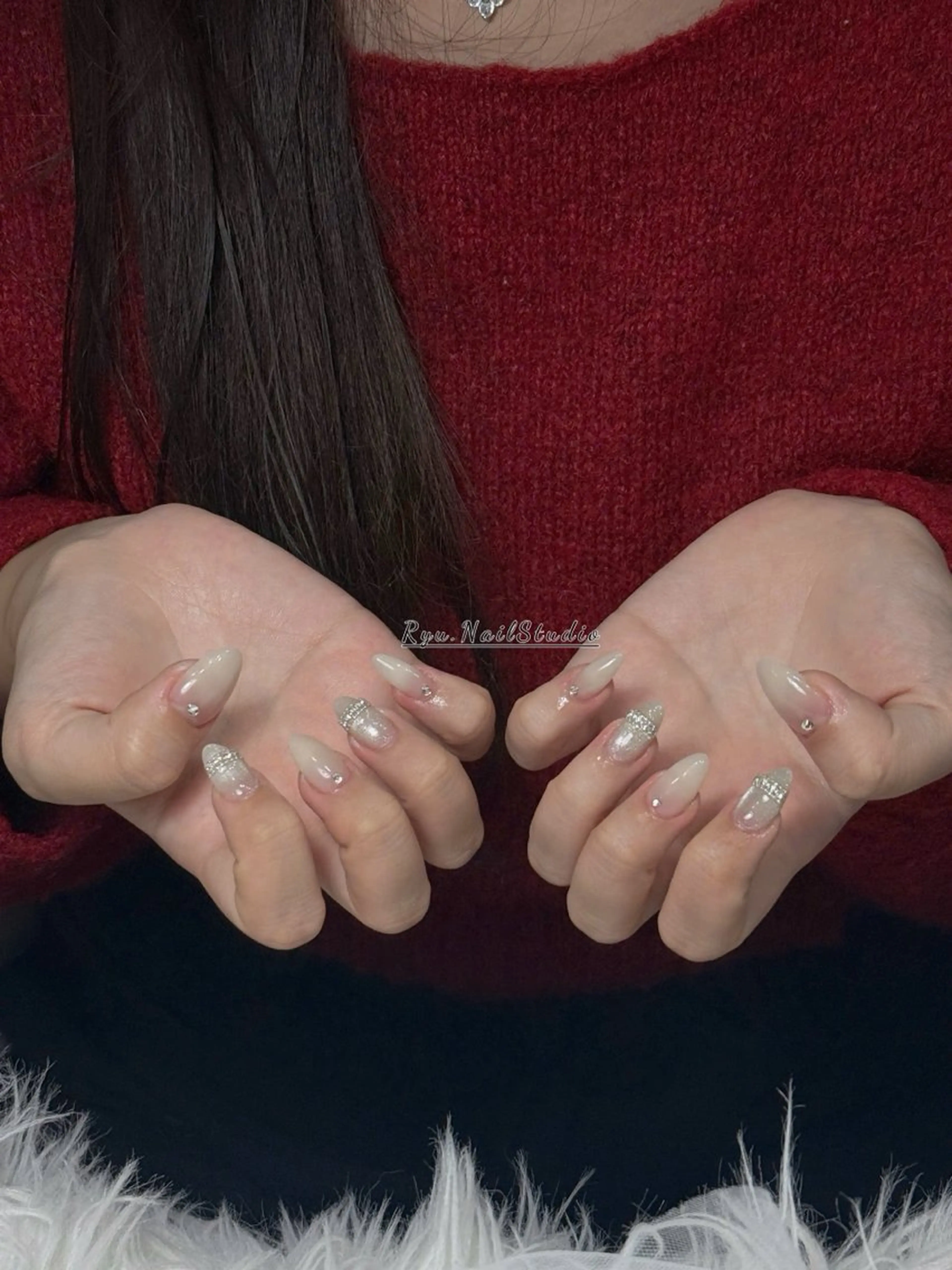 ネイル アートネイル ジェルネイル マグネットネイル ニュアンスネイル シンプルネイル ハンドネイル Ryunail所属・Ryu Nail NekoChanのネイルデザイン