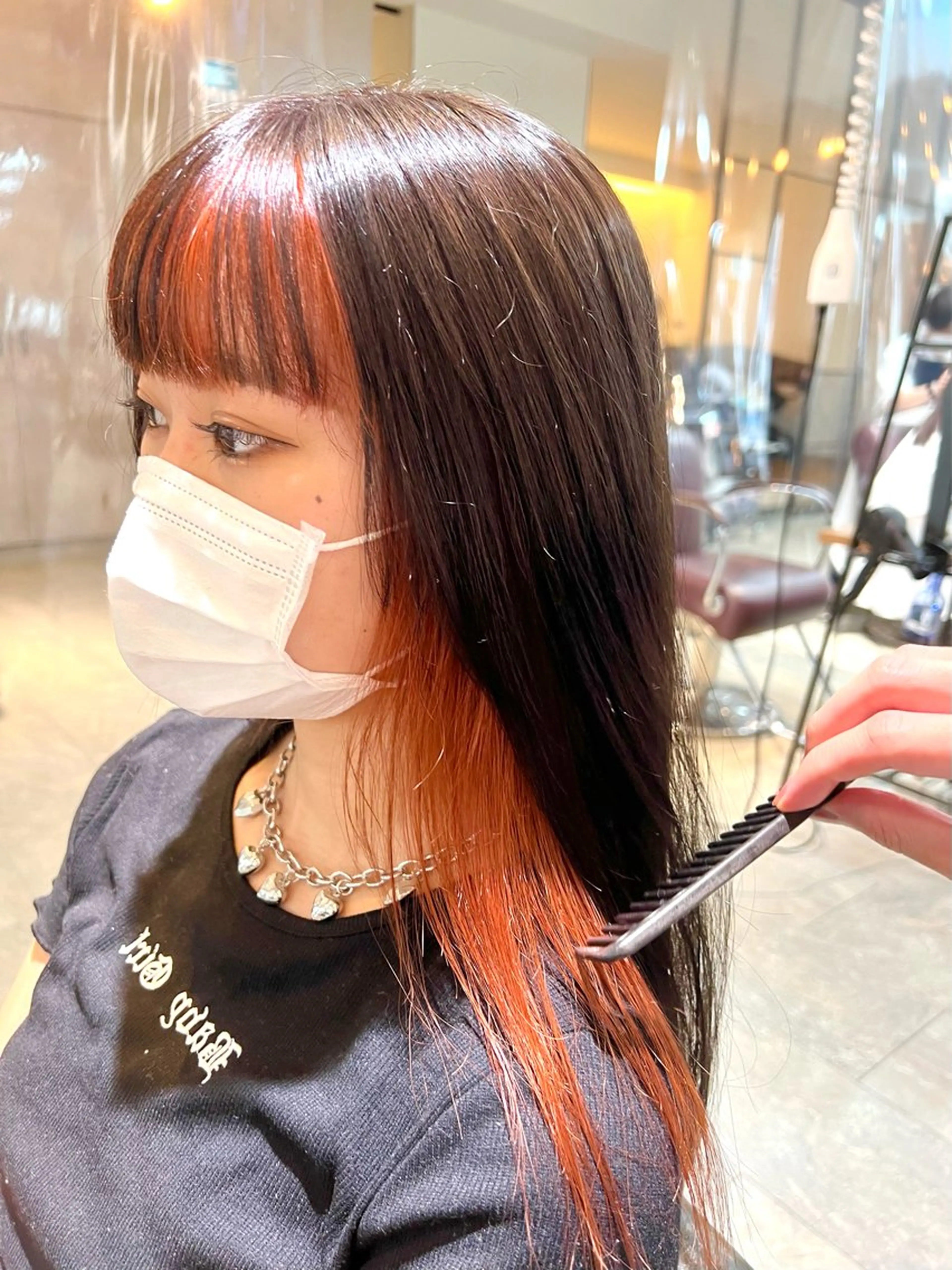 セミロング カラー ヘアアレンジ ヘアカラー トリートメント ヘッドスパ ヘアセット Lani5710所属・🌈インナーカラー ‘ショウマ’🌈のヘアスタイル
