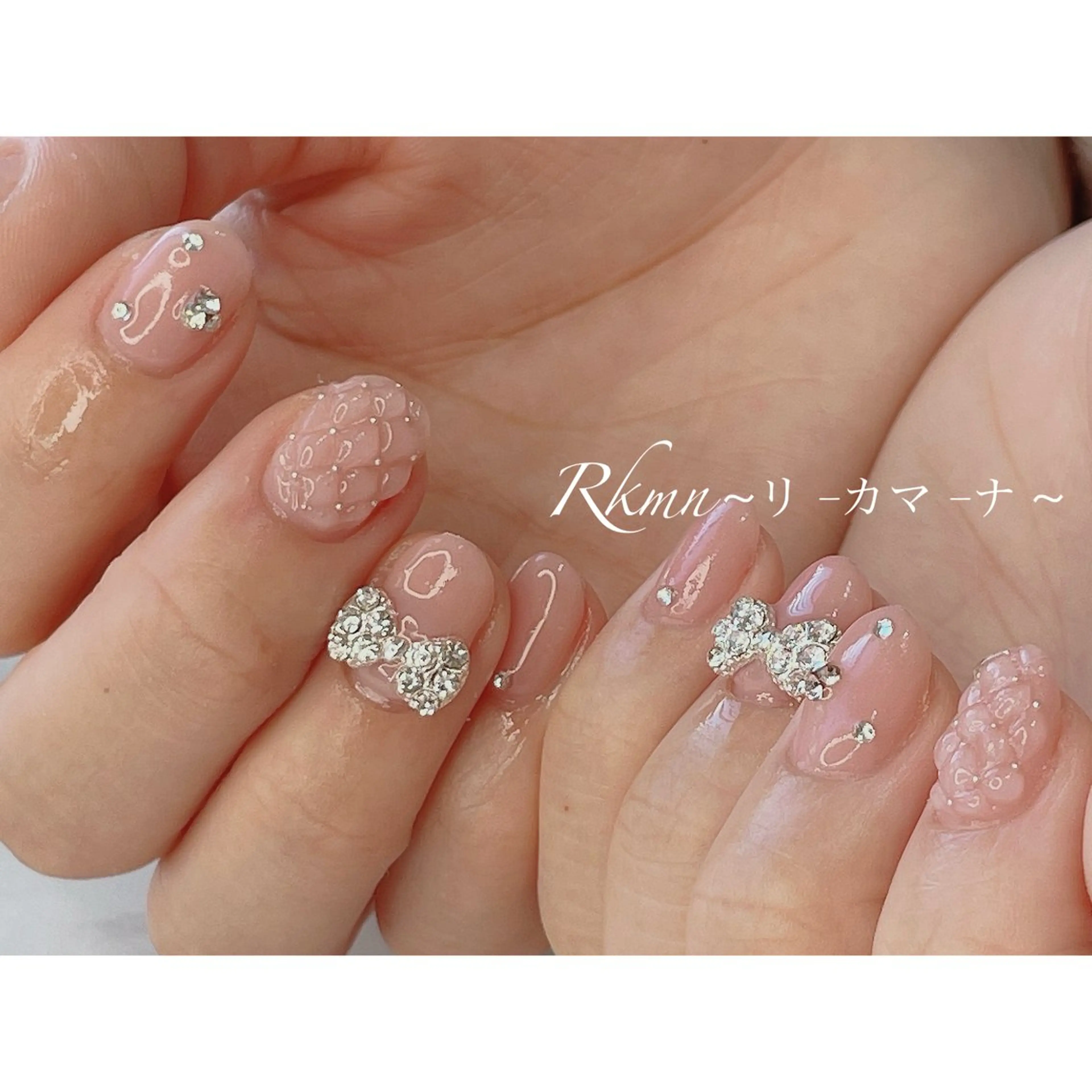 ネイル アートネイル ピンク リボン 春ネイル ハンドネイル フットネイル ハンドケア Rkmn ~リ-カマ-ナ~のネイルデザイン