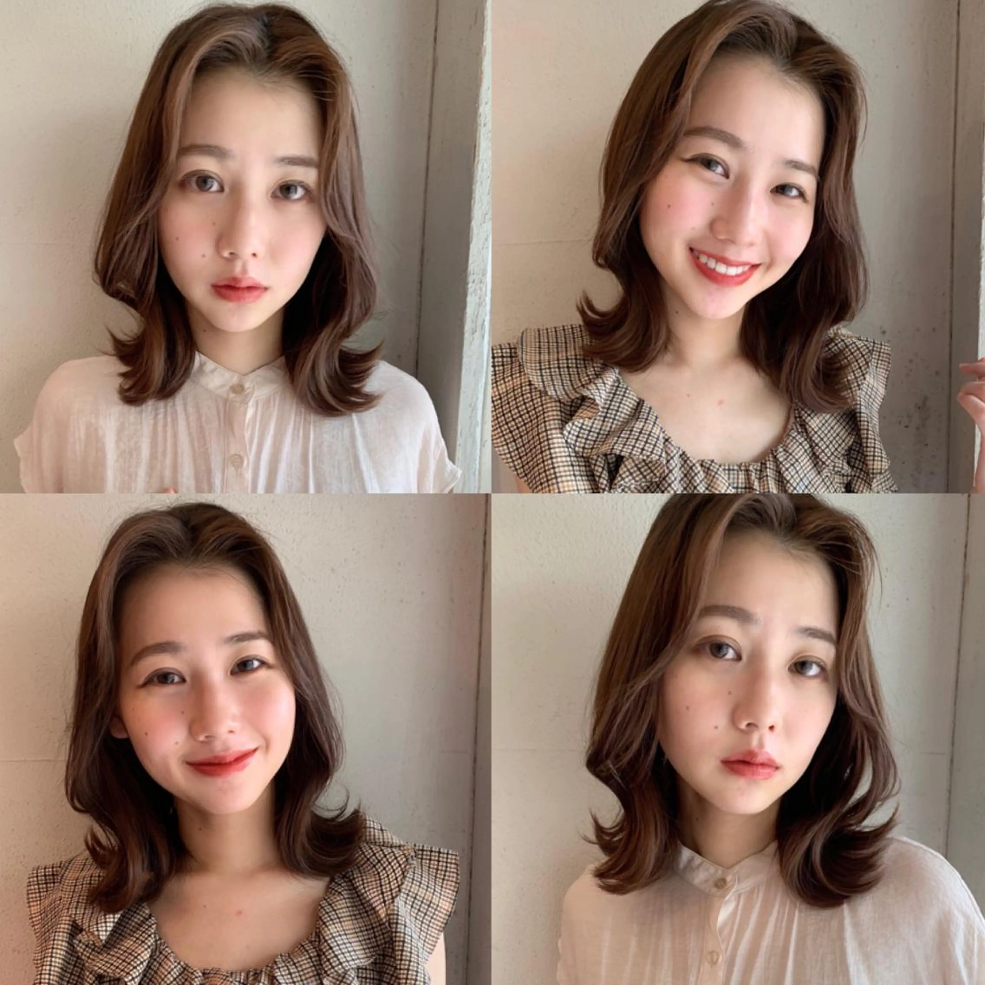 ミディアム カラー カット ヘアカラー トリートメント ヘッドスパ ヘアセット 透明感/オリーブ/ グレージュ/YUKAのヘアスタイル