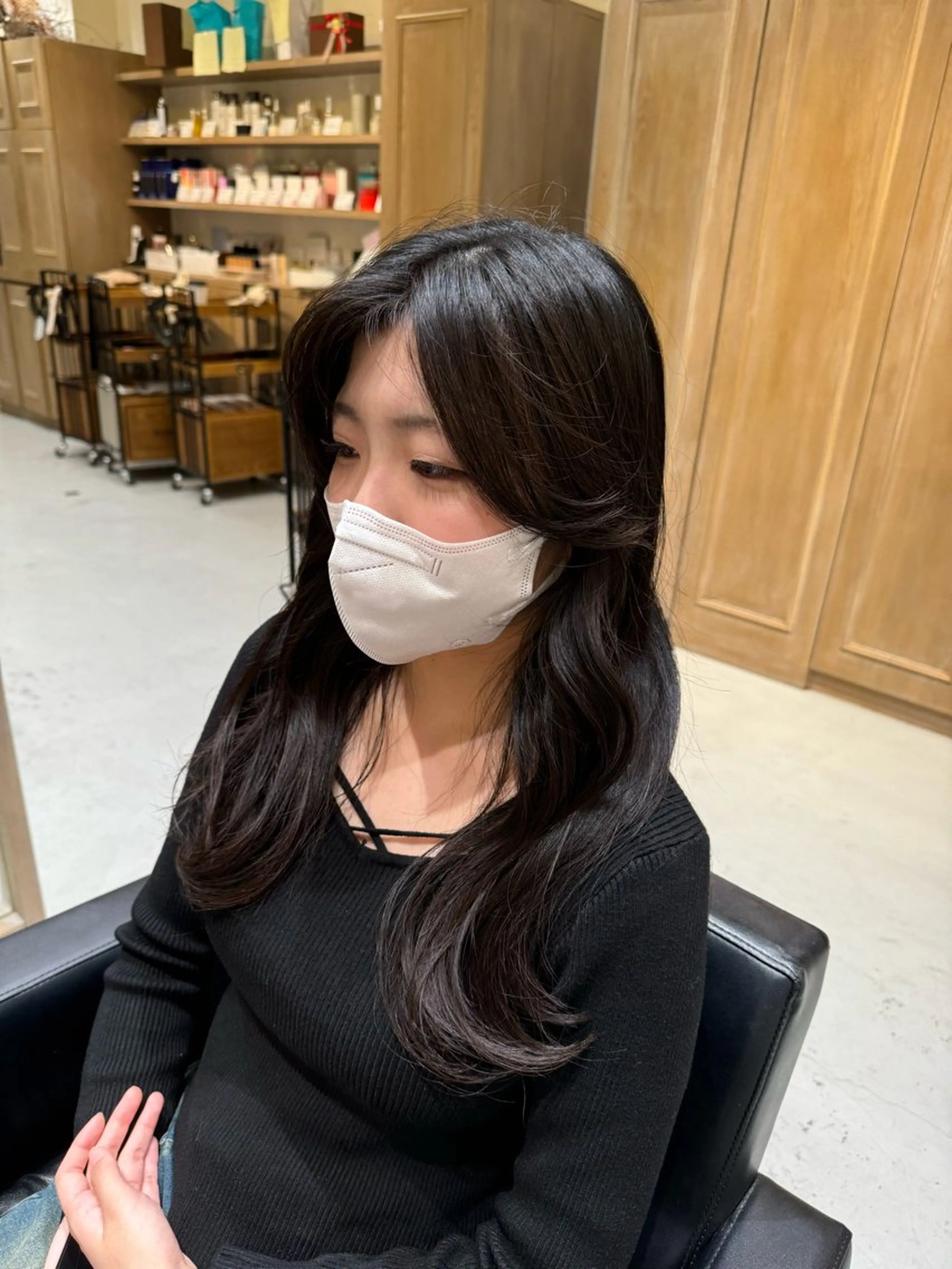 ロング ヘアセット 透明感カラー/顔周り カット/レイヤーにかのヘアスタイル