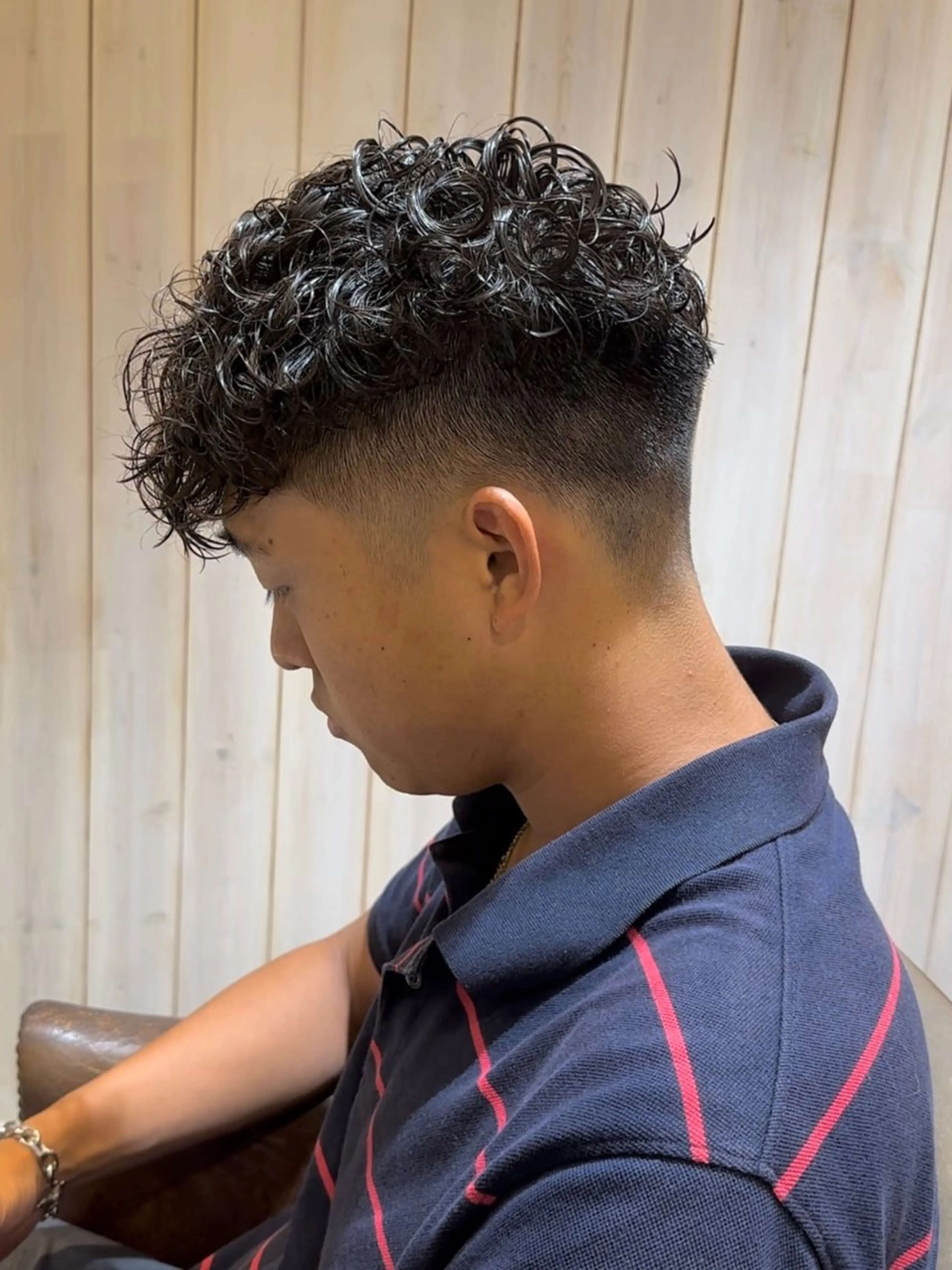 パーマ メンズ カット パーマ トリートメント 増渕 駿介のヘアスタイル