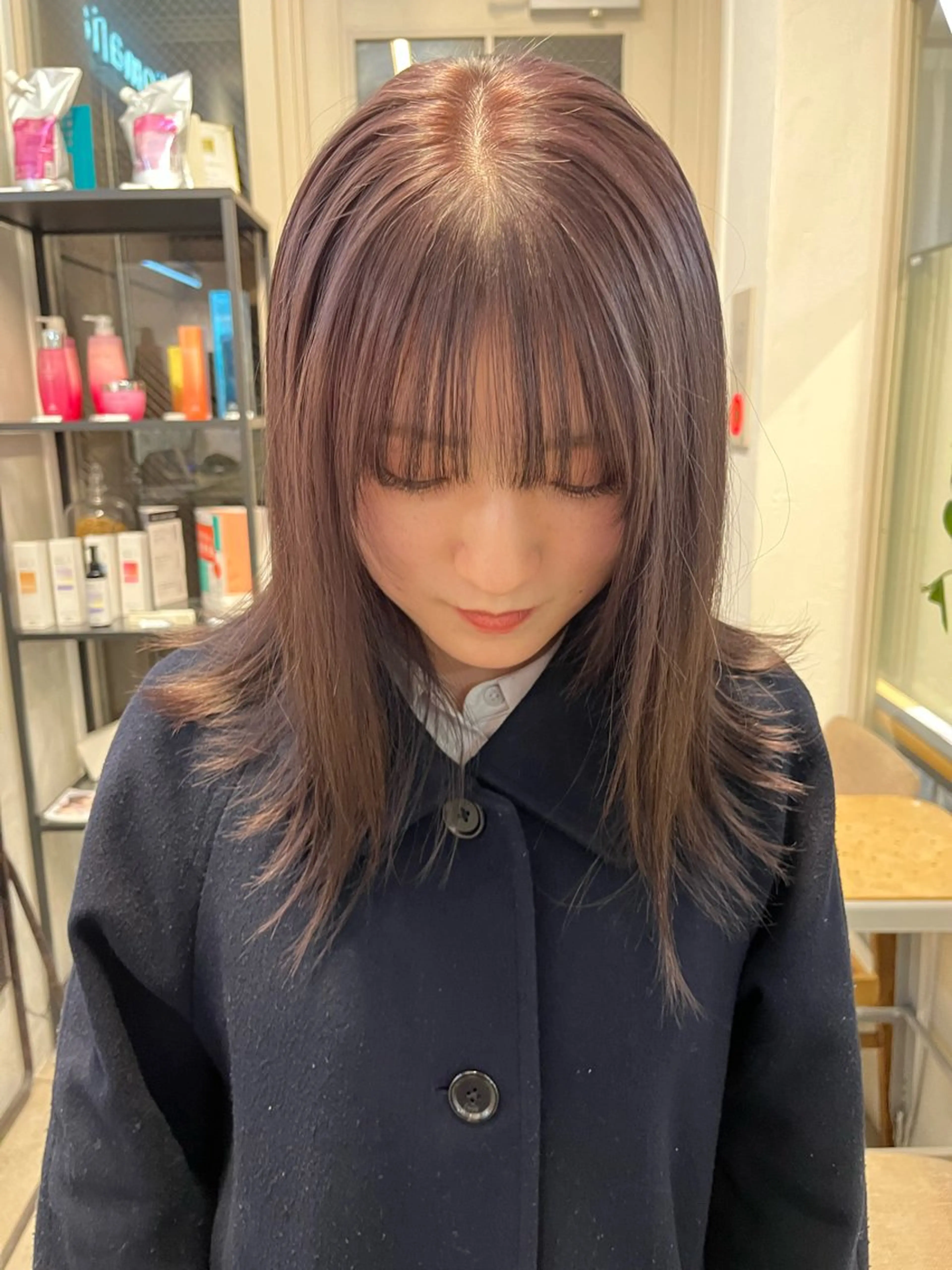 ミディアム カラー ヘアカラー トリートメント ナチュラルなヘア /ヨシダトモキのヘアスタイル