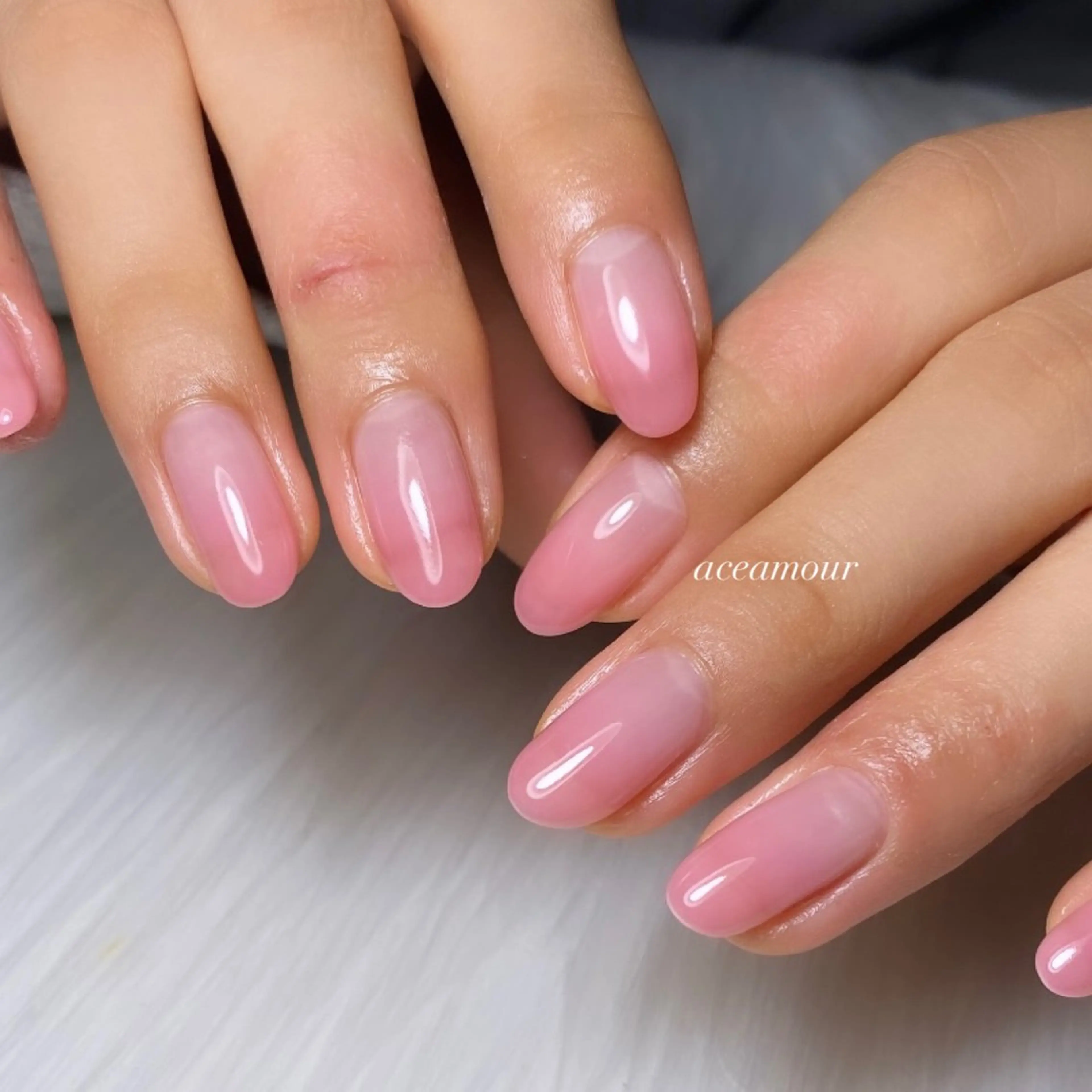 ネイル グラデーション ピンク ネイル/耳つぼ /新ホワイトニングのネイルデザイン