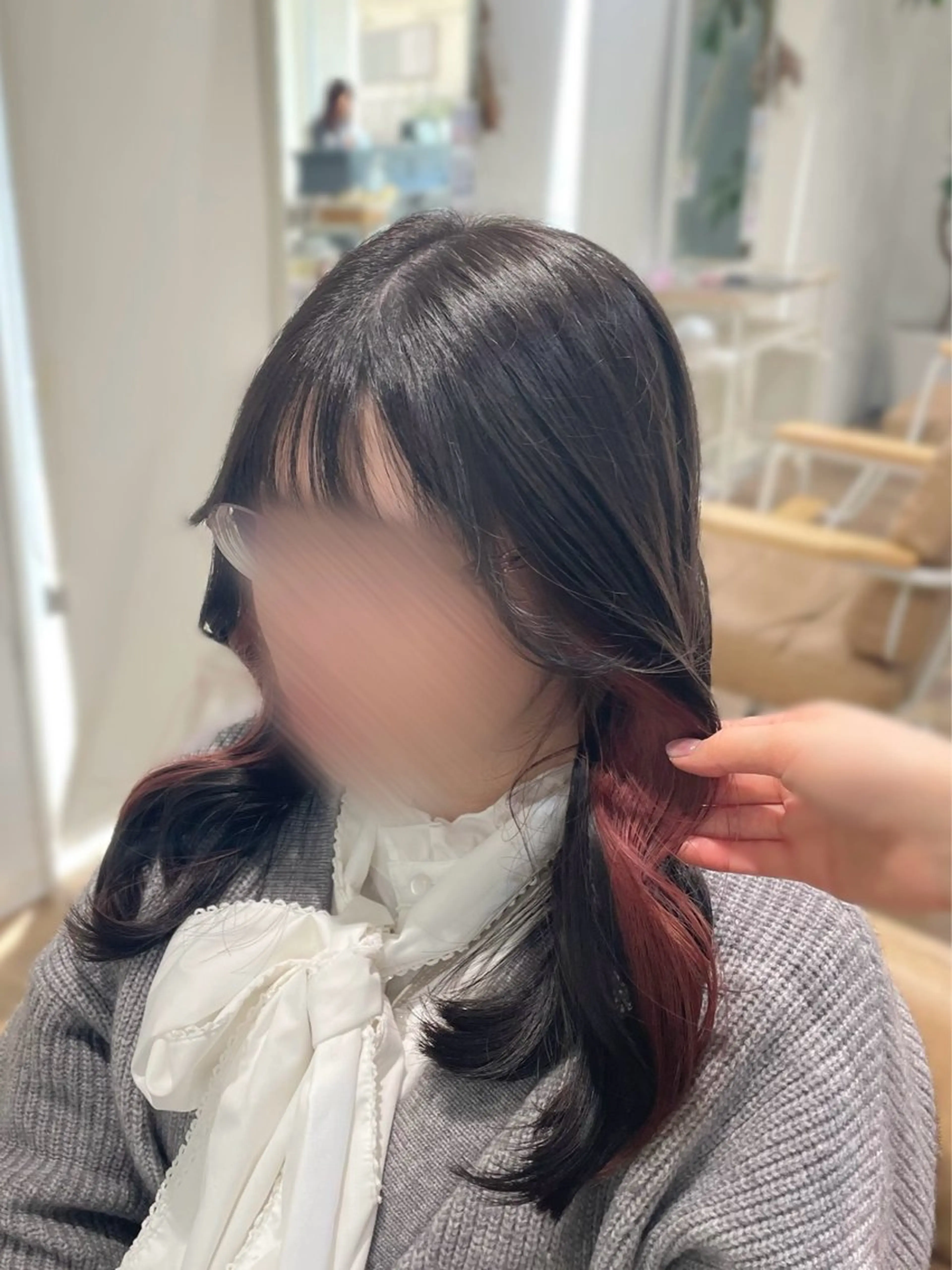 セミロング カット ヘアカラー トリートメント ピンク・ラベンダー/ レイヤー/NANAのヘアスタイル