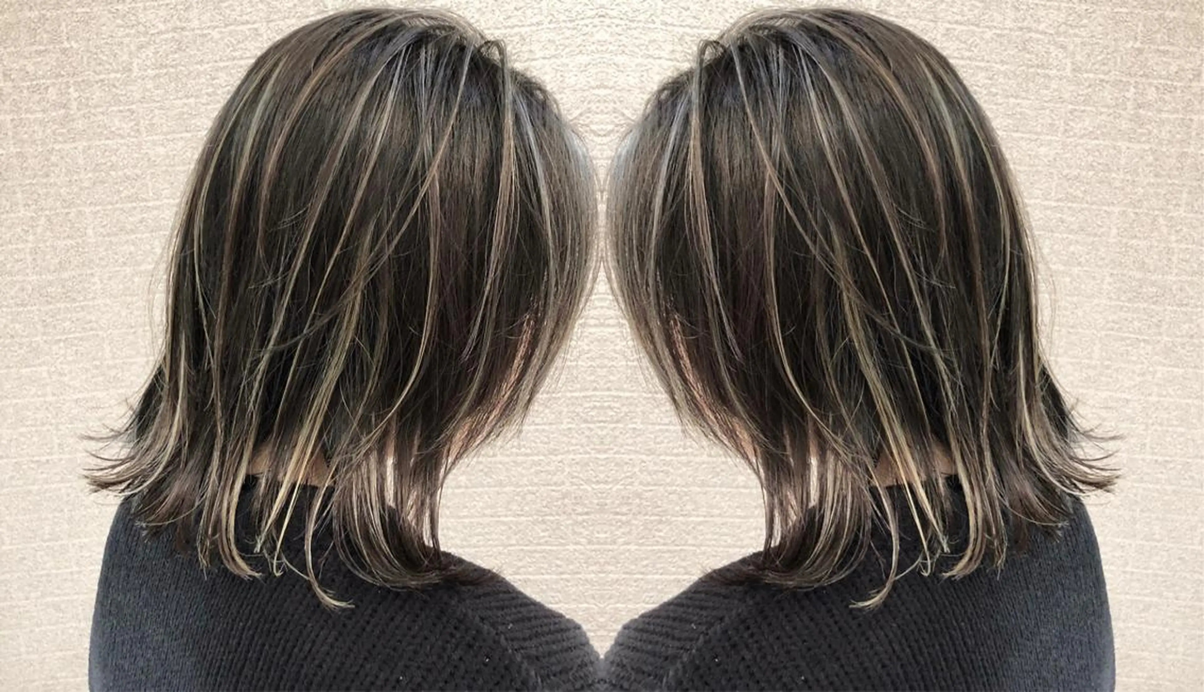 ミディアム カラー ヘアアレンジ シールエクステ バレイヤージュ デザインカラー ハイライトカラー エクステ アンドウ ユウ/ レイヤーカット/韓国のヘアスタイル