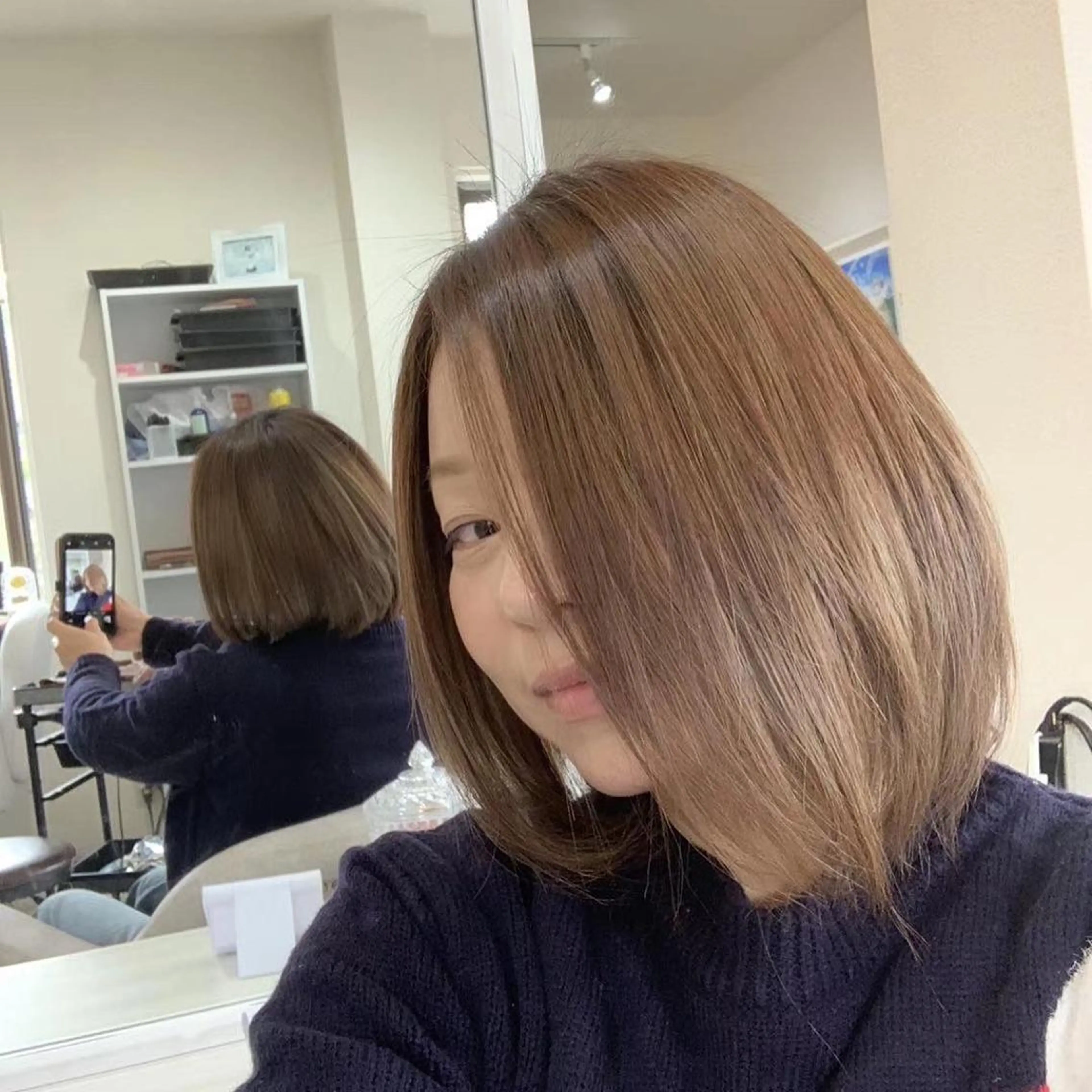 ミディアム カラー 再現性ショートボブ 木又克美のヘアスタイル